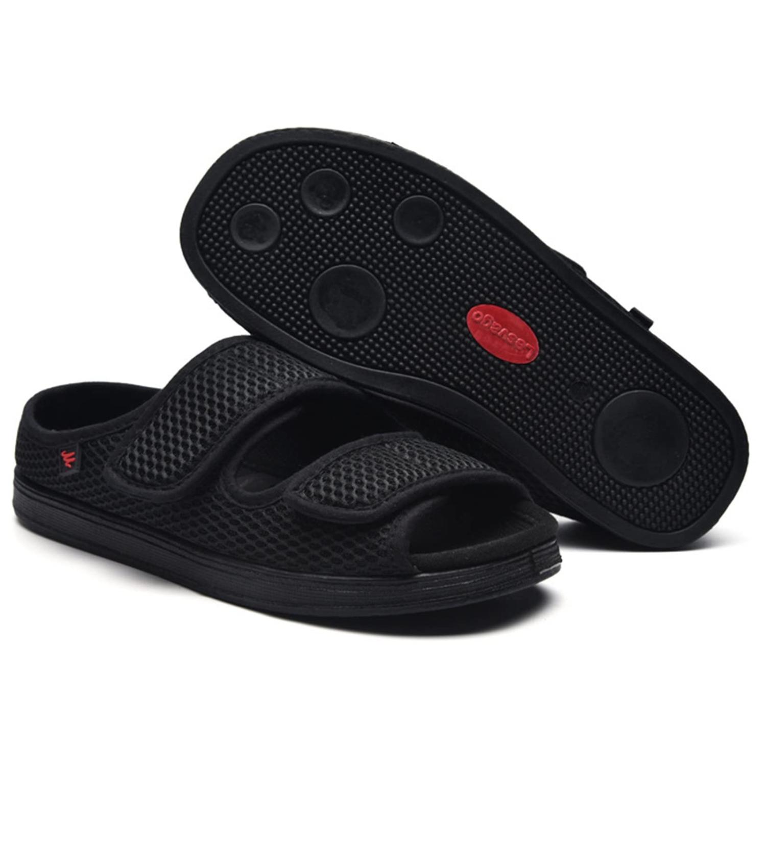 Shop Women s Diabetic Slippers - Comfort & Style for Swollen Feet | Adjustable Orthopedic Walking Shoes - Size 11 Black - Buy Online on GoSupps.com