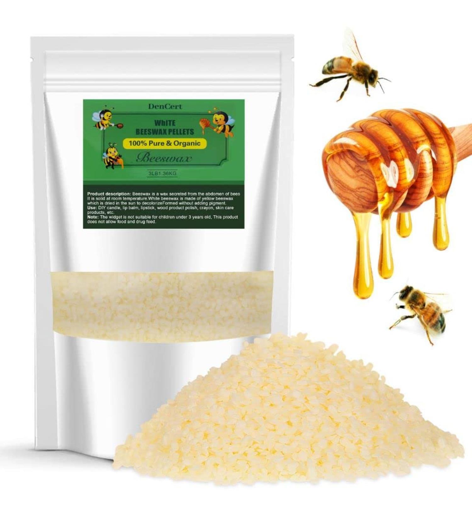 3LB Beeswax Pellets - Cosmetic Grade | Triple Filtered Organic Beeswax Pastilles for Candle Making, DIY Projects, Lotions, Lip Balm, Soap Supplies - Buy Online on GoSupps.com