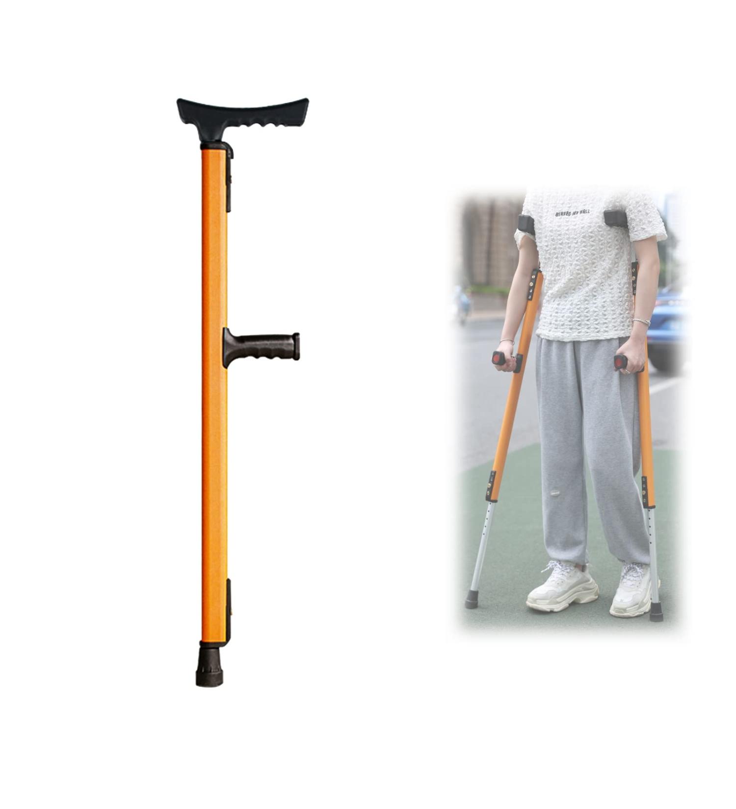 Underarm Crutches Adjustable Walking Canes for Adults Ergonomic Handle Walkers Aid for The Elderly Suitable for Height: 150-190cm/5'-6' 2'' (Color : Yellow Size : 1 Count) Double The Comfort (Ye Yellow 2 counts - Buy Online on GoSupps.com