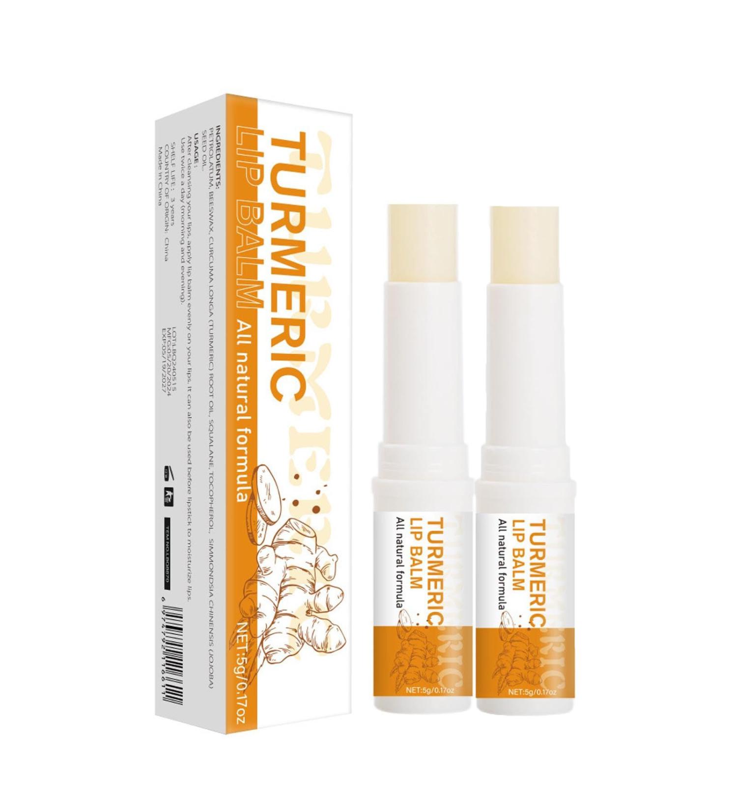 NTHFECG 5 g lip balm with turmeric root oil and peeling nourishing soothing and hydrating lip care duo moisturizer and gentle peeling for dry or cracked lips 2 - Buy Online on GoSupps.com