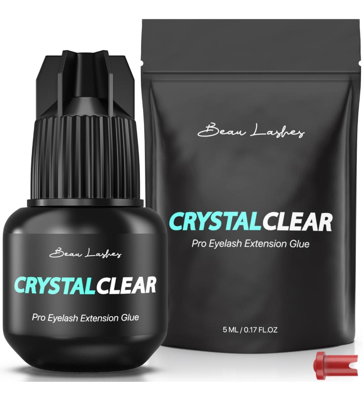 Crystal Clear Professional Eyelash Extension Glue | Strong Fast Drying Adhesive | Long-Lasting Semi-Permanent Lash Extensions | 7 Weeks Retention - Buy Online on GoSupps.com