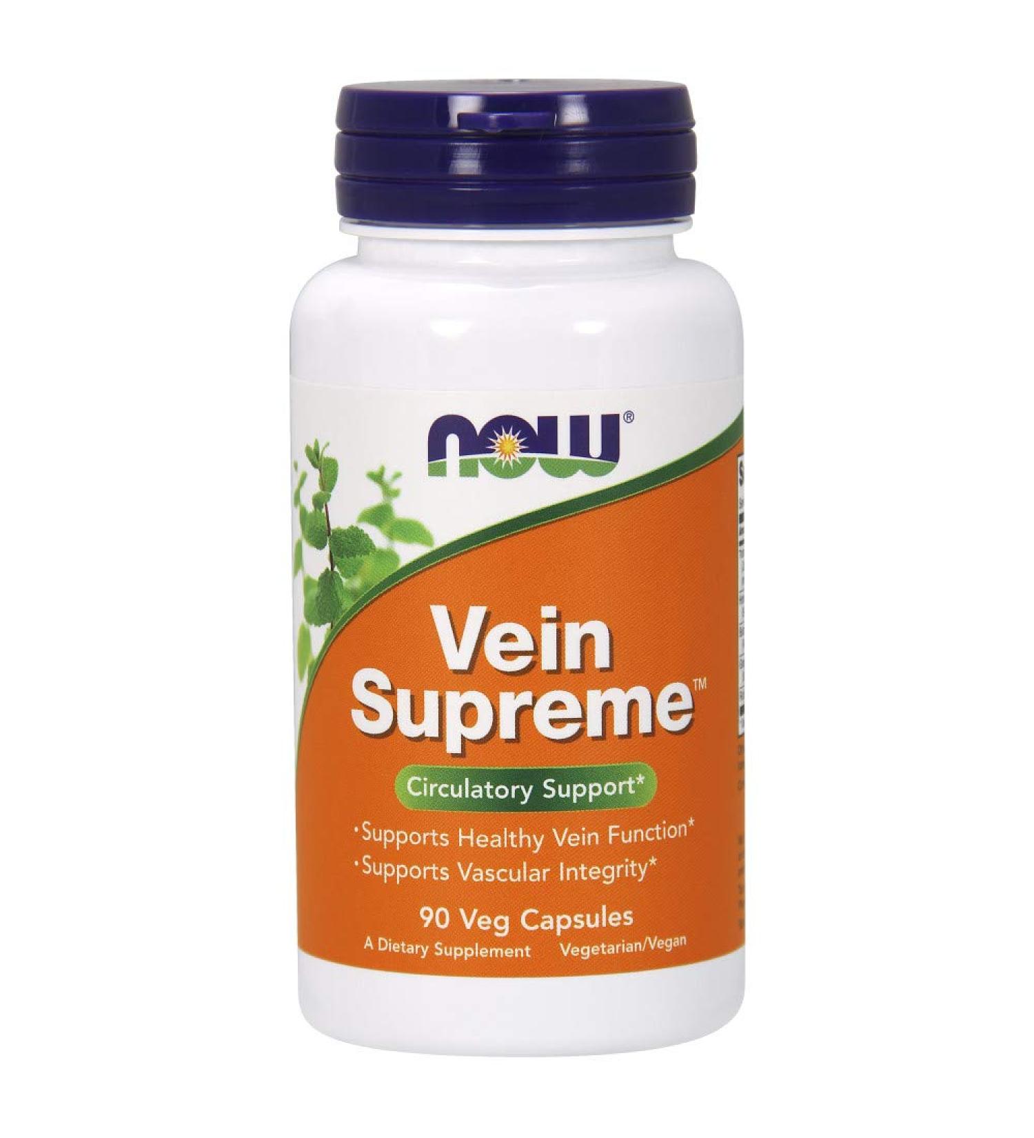 Now Foods Vein Supreme - 90 Veg Capsules for Healthy Circulation - Buy Online on GoSupps.com