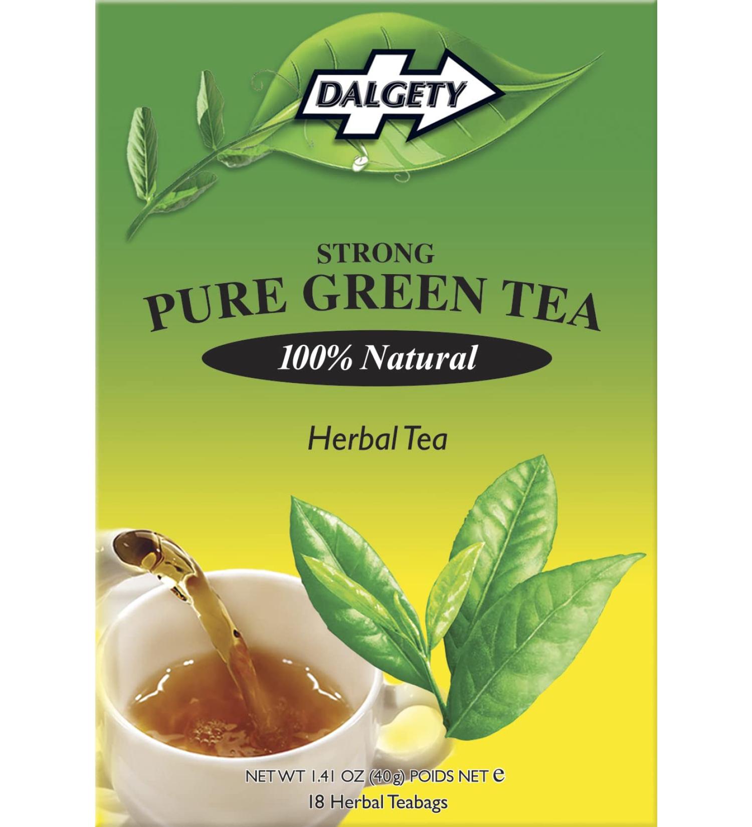Dalgety Pure Green Herbal Tea 6x40g Cartons (6 Pack) 100% Natural Caffeine Free Tea (Total 108 Teabags) Delicious and Packed with Unique Health Benefits - Buy Online on GoSupps.com