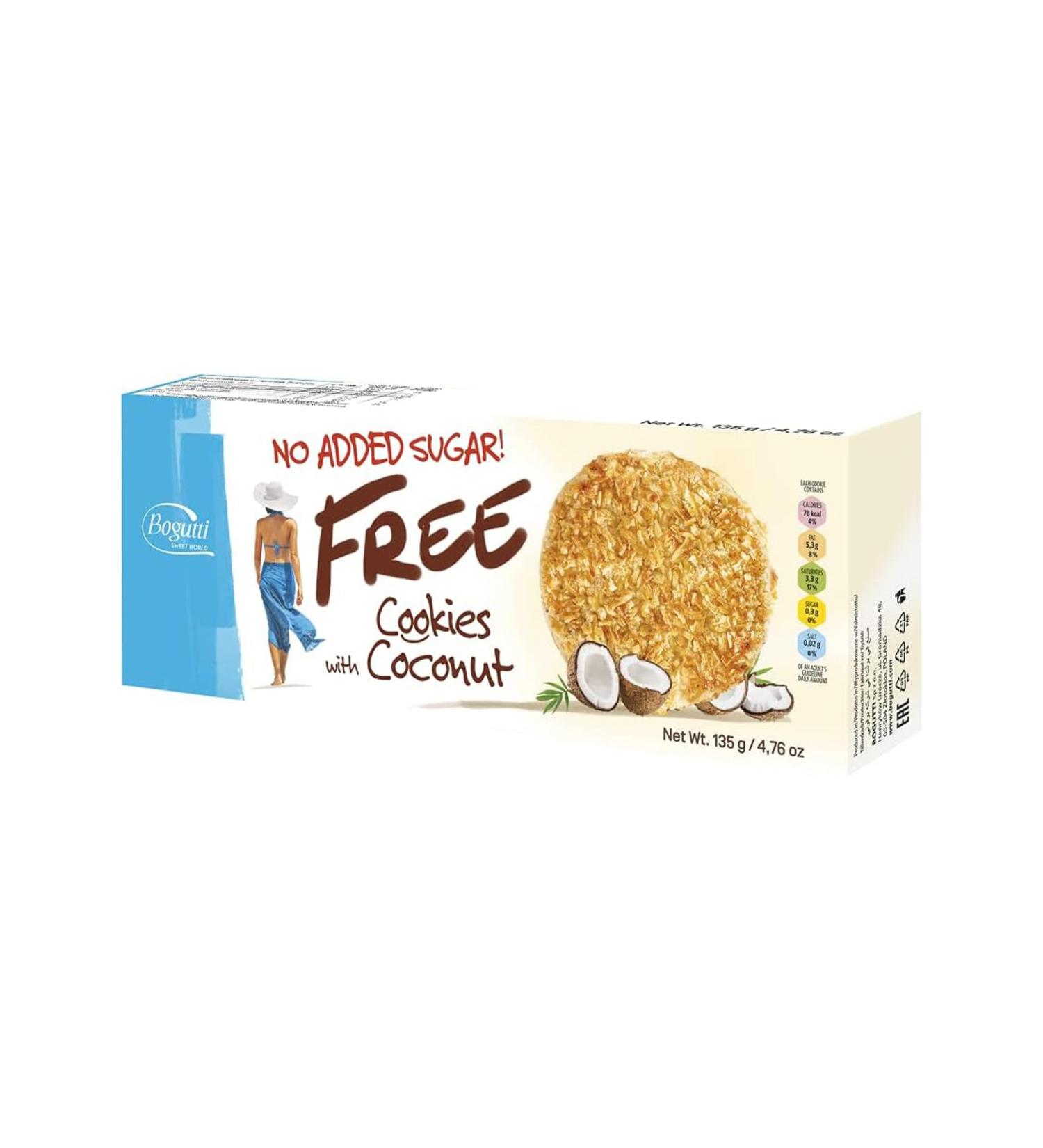  Italian Gourmet E.R. Bogutti FREE Cocco Sugar-Free Biscuits with Coconut 135g - Buy Online on GoSupps.com