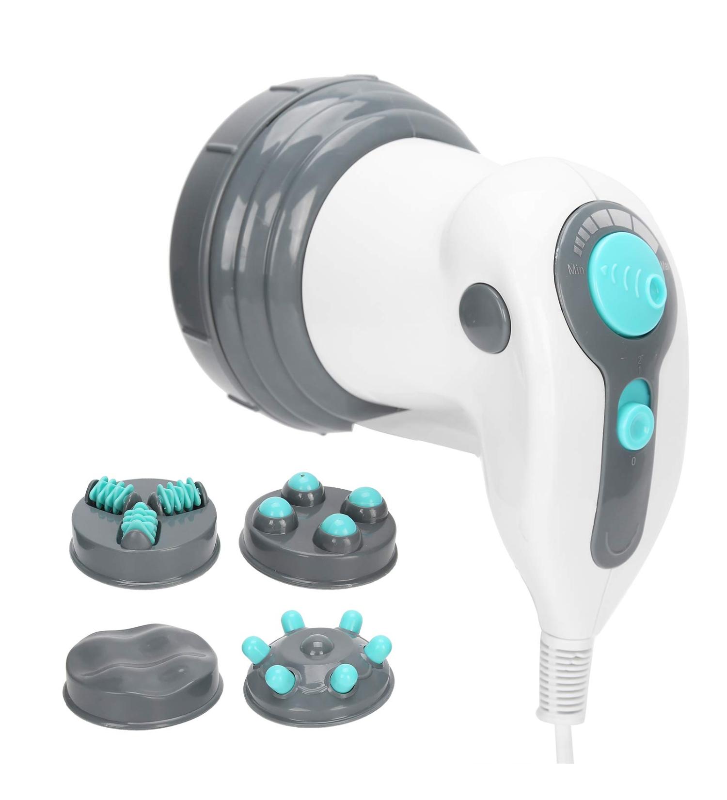 Handheld Cellulite Massager - Electric Full Body Fat Removal Device | 4 Massage Heads for Optimal Slimming | Portable Vibrating Body Slimming Solution for Belly Legs & Shoulders (EU) - Buy Online on GoSupps.com