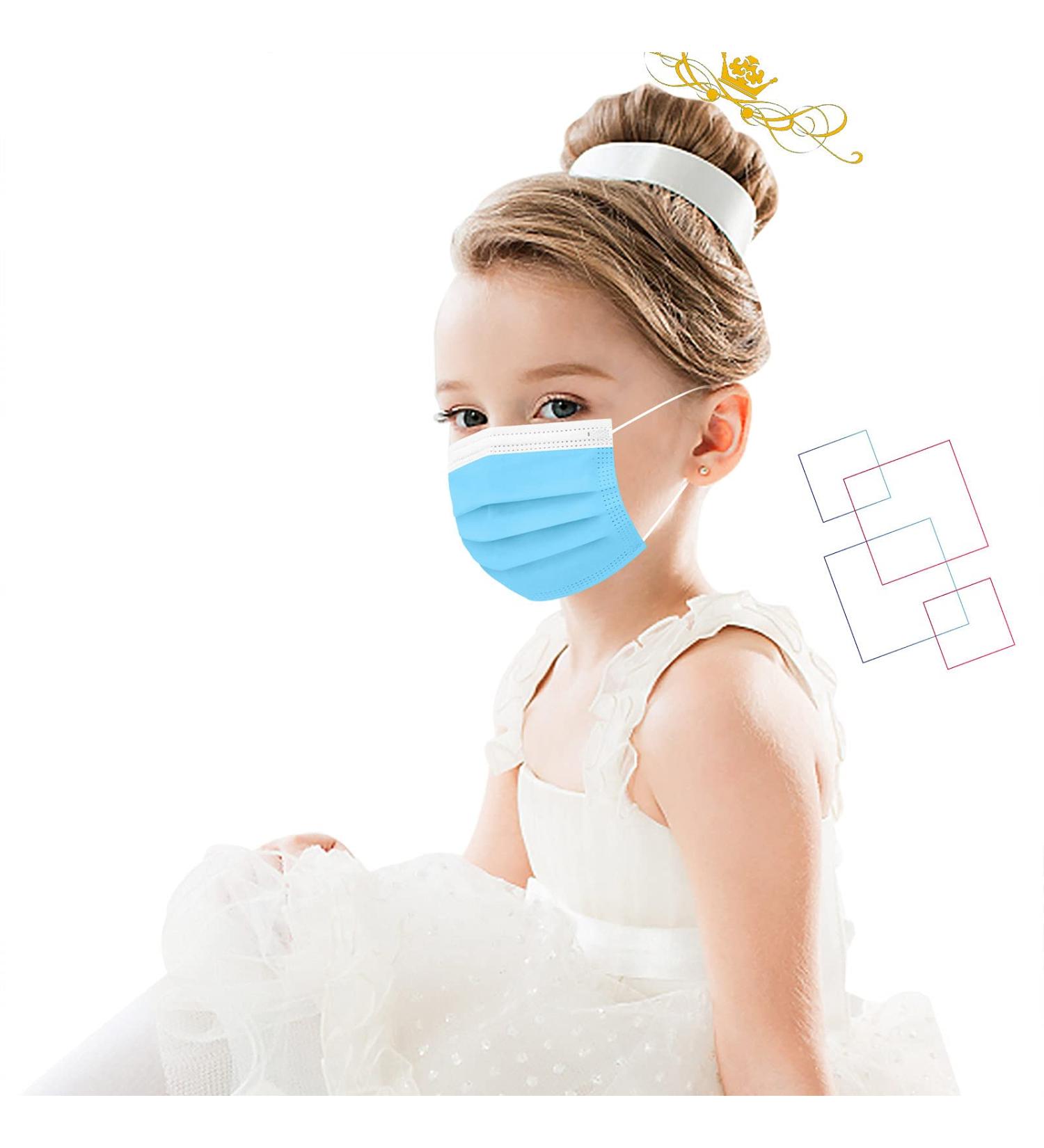 50Pcs Kids Face_Masks 3-Ply Protective PPE Disposable Children Breathable Printed Face Cover for School Outdoor - Buy Online on GoSupps.com
