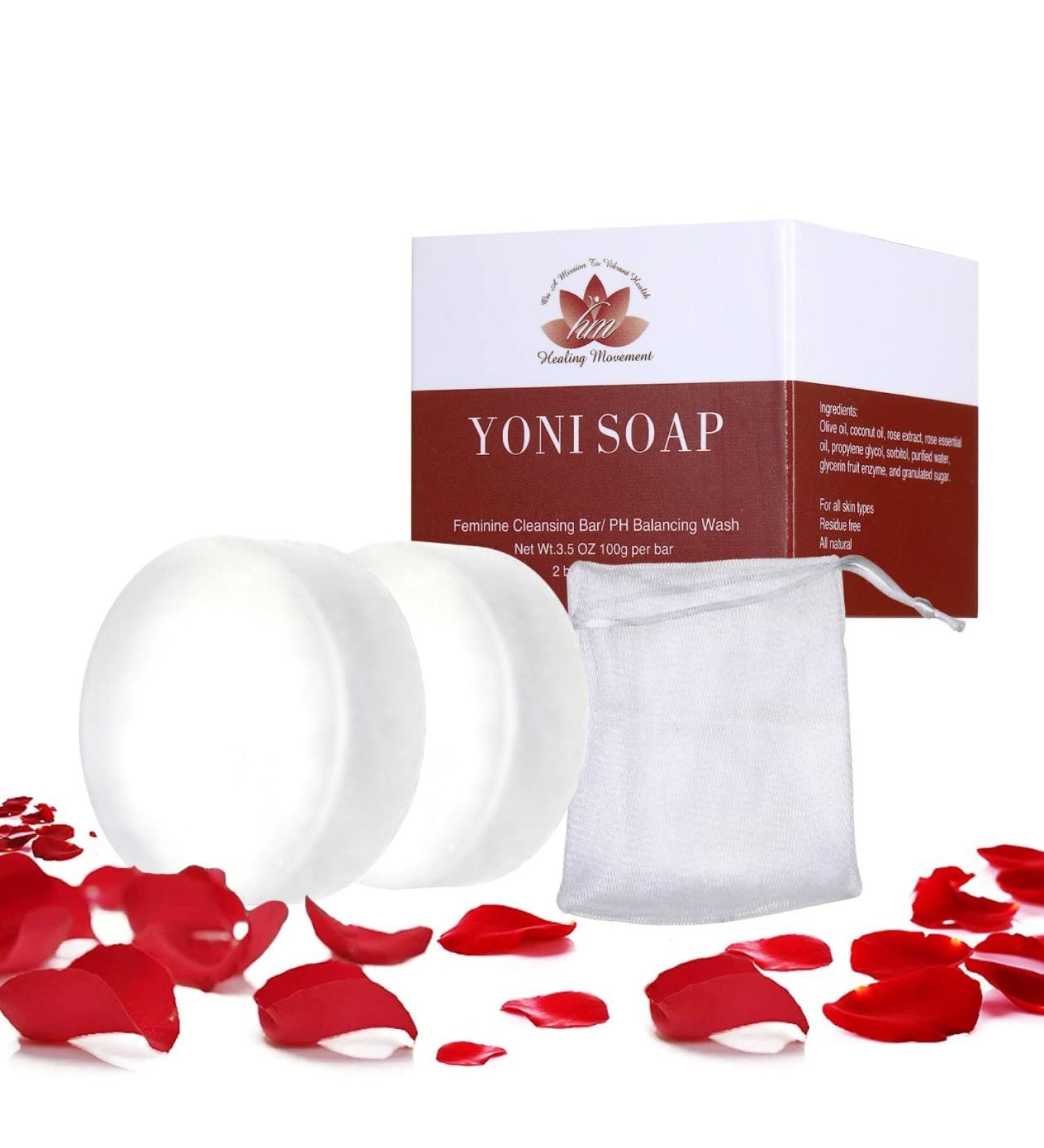 2 Pcs Handmade Rose Scented Yoni Soap Bars for Women | PH Balanced, All Natural, V Cleansing | Yoni Wash Away Odor & Germs - 3.5 OZ (2 Pack) - Buy Online on GoSupps.com