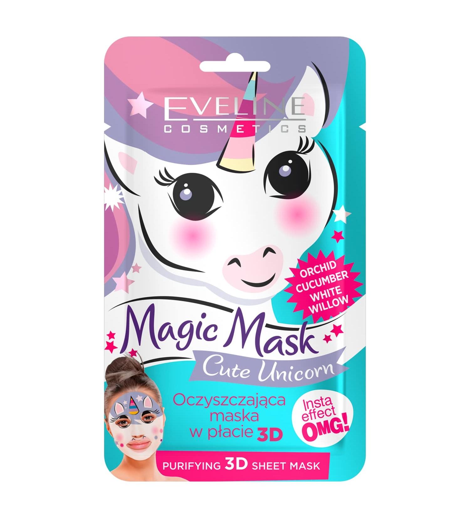 Eveline Cosmetics Magic Mask Cleansing Cloth Mask 3D - Cute Unicorn | International Shipping Available - Buy Online on GoSupps.com