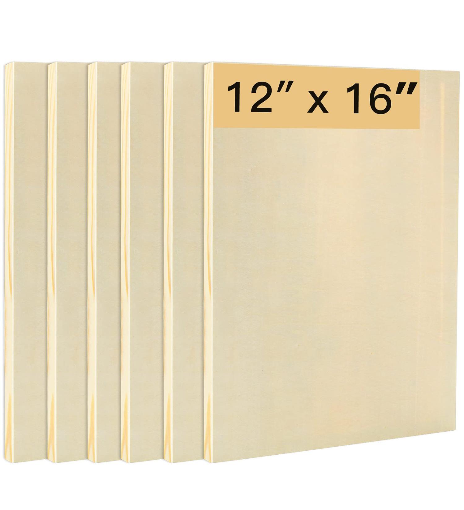 6PCS 12x16 Inch Wood Painting Panels - Craft Canvas Panel Boards for Arts & Crafts - Buy Online on GoSupps.com