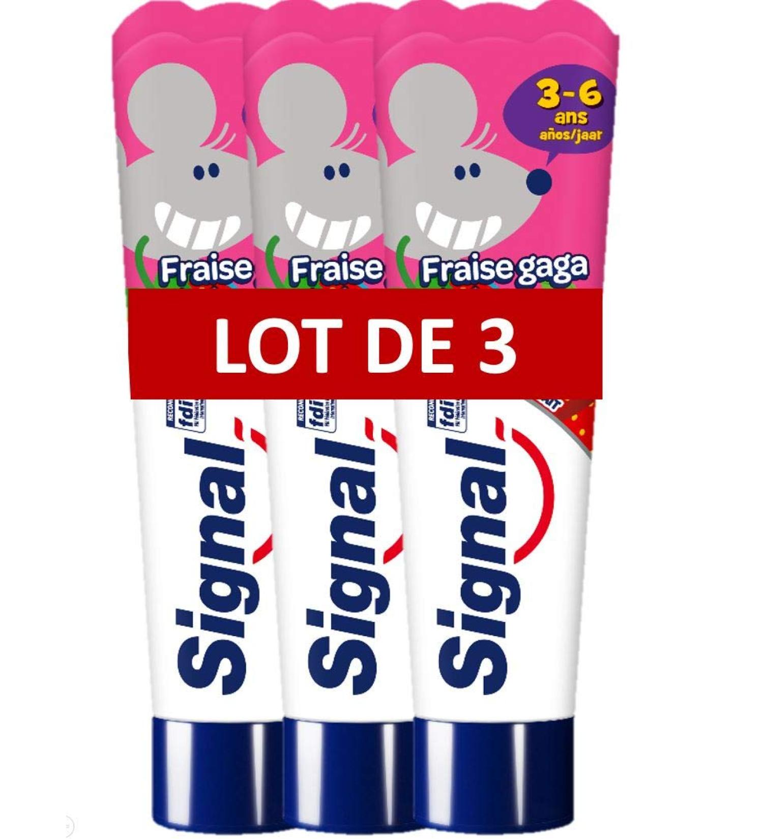 Signal Children's Toothpaste 3-6 Years Strawberry Flavor Gentle on Gums To Strengthen Teeth 50ml - Pack of 3 - Buy Online on GoSupps.com
