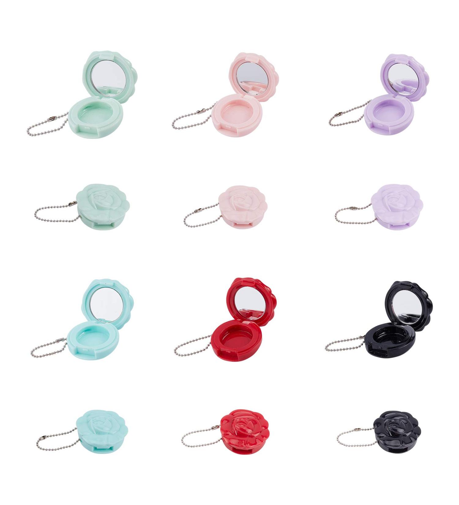 Superfindings 12PCS 6 Colors Rose Flower Lipstick Container Palette for Makeup - Portable & Empty, with Mirror - 1.39 x 1.33 x 0.59 Inches - Buy Online on GoSupps.com