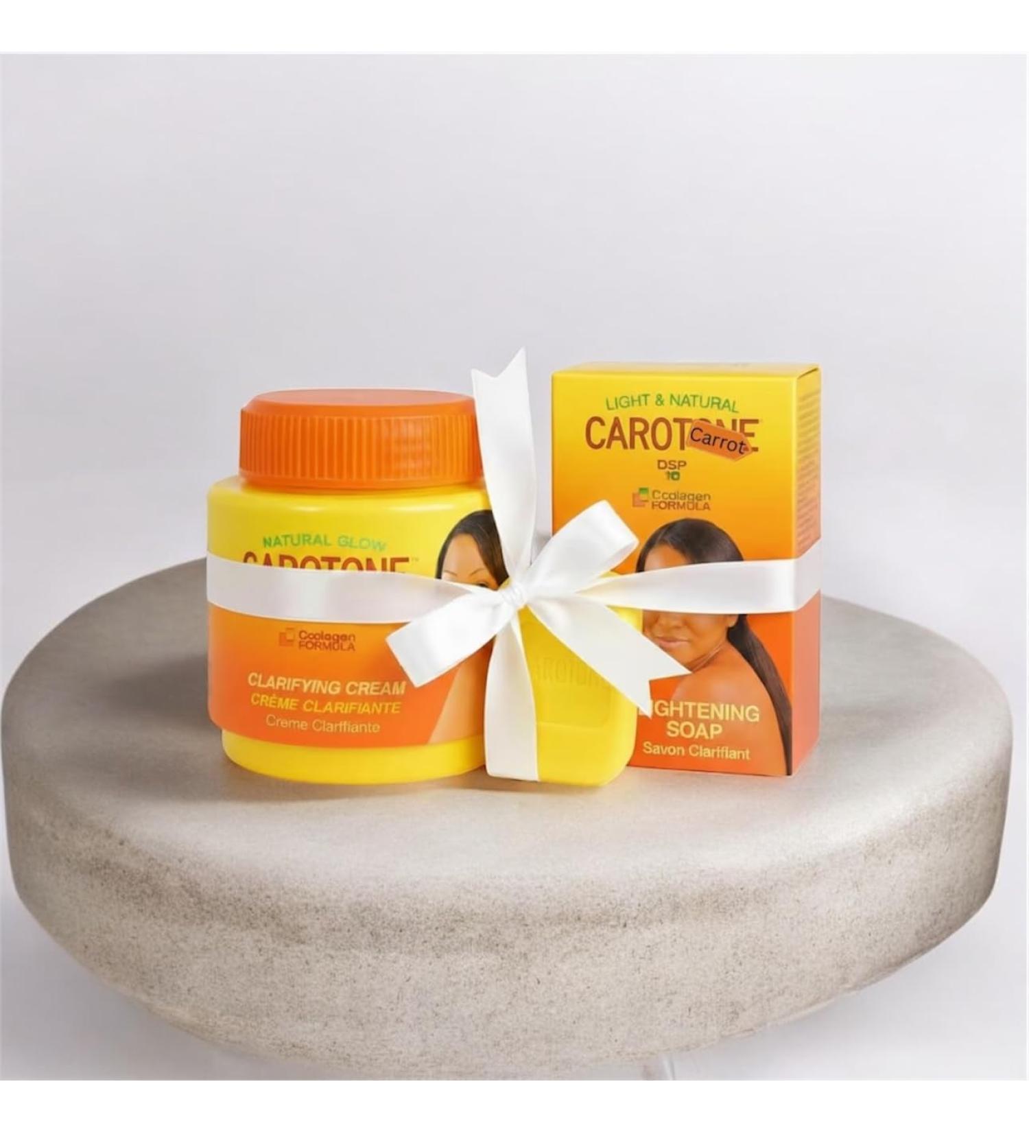Natural Glow Carrot Cream & Soap Skincare Bundle Moisturizing Nourishing Formula with Carrot Extract and Collagen for Smooth Radiant Skin - Natural Carrot