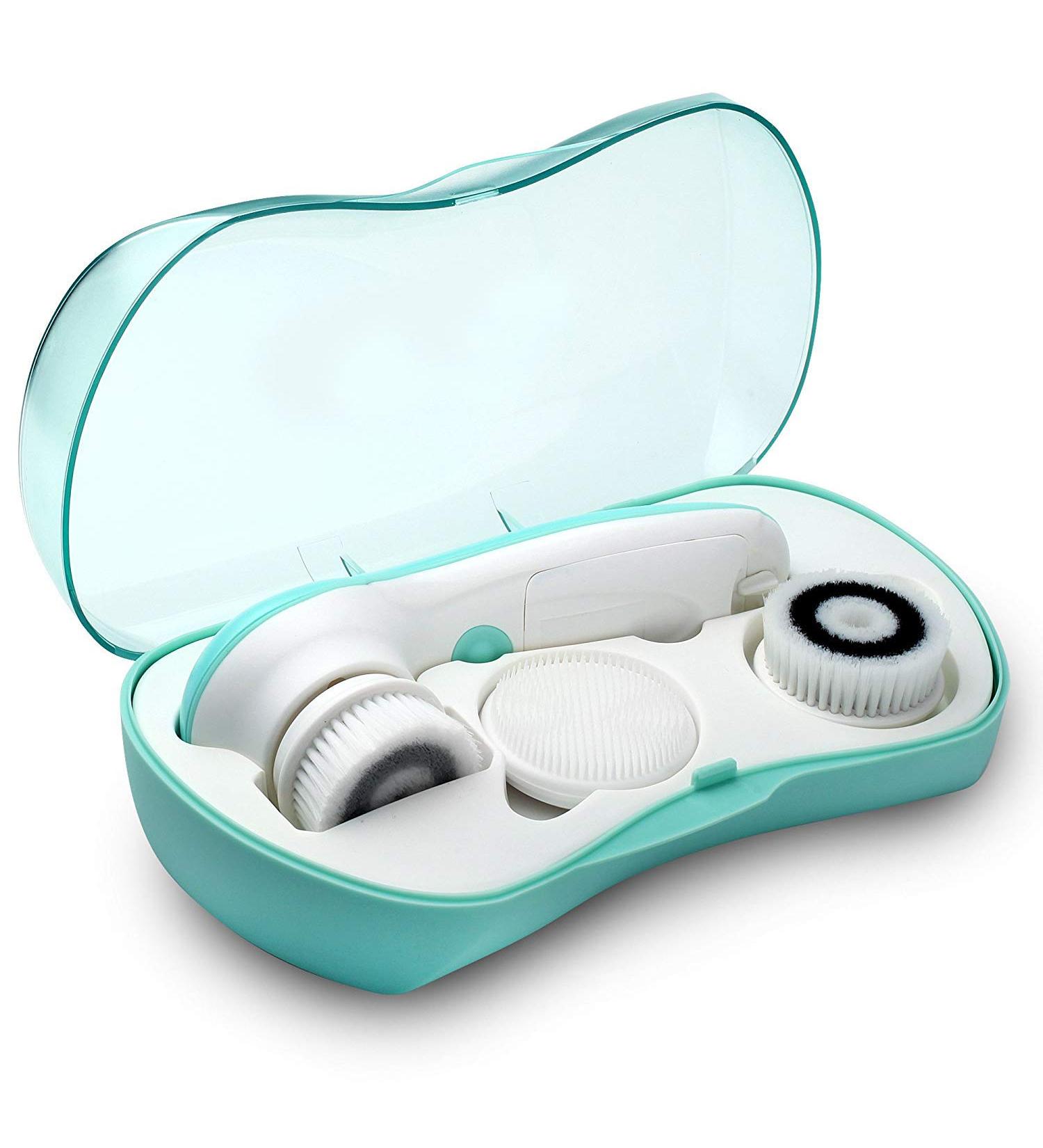 Waterproof Face Spin Brush Set with 3 Brush Heads Complete Facial Exfoliating Spa System for Gentle Cleansing and Deep Scrubbing - Buy Online on GoSupps.com