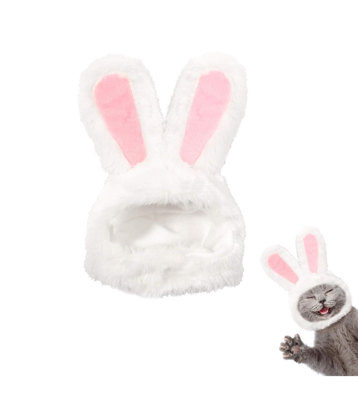 XIMISHOP Cute Costume Bunny Rabbit Hat with Ears for Cats & Small Dogs Party Costume Easter Pet Accessory Headwear - Buy Online on GoSupps.com