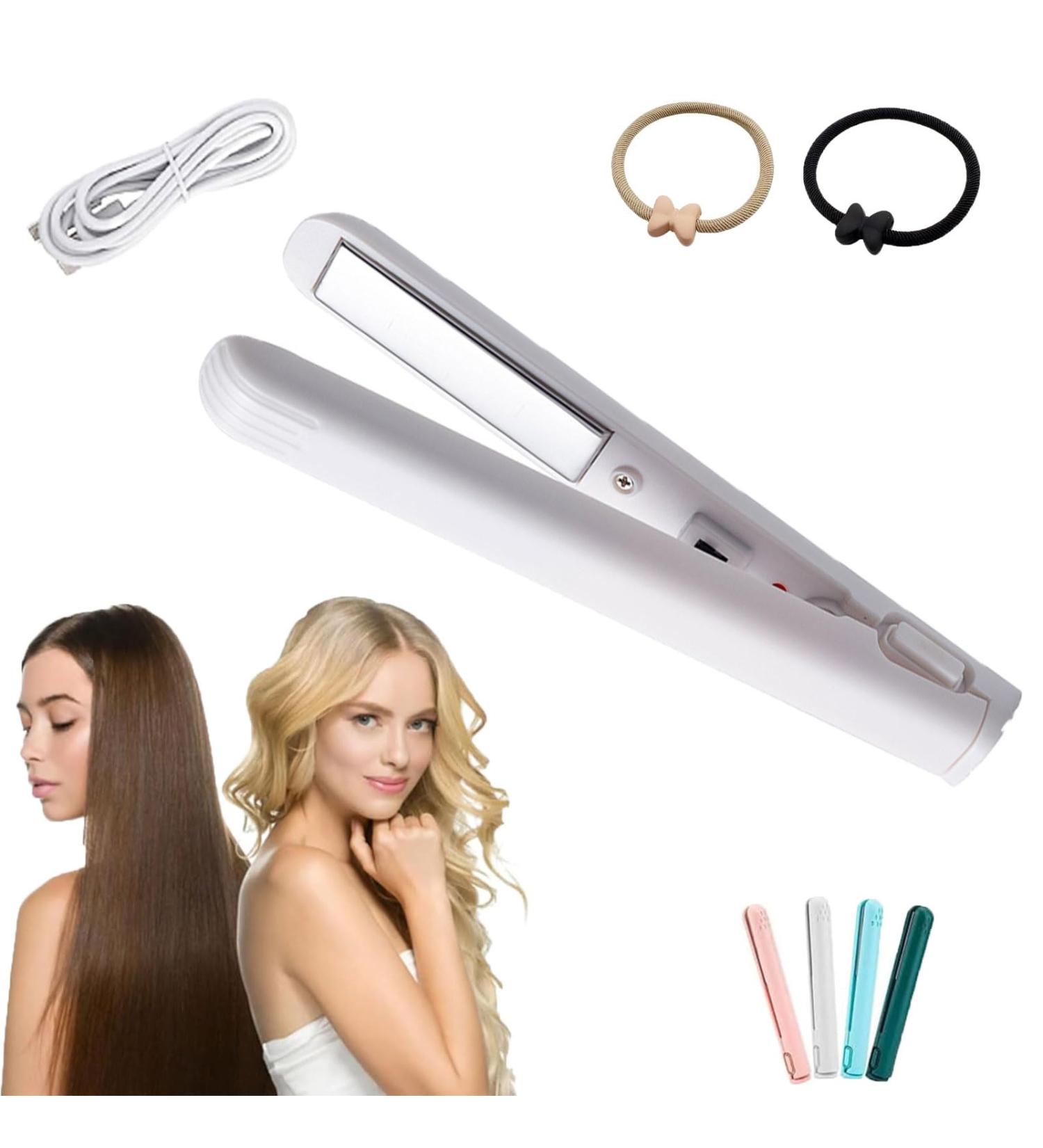 Mini Dual-Purpose Curling Iron USB Mini Dual-purpose Hair Straightener Curling Iron Goodwillbrave Mini Curling Iron Long-Lasting Portable Travel Hair Styler (Upgrade White) - Buy Online on GoSupps.com