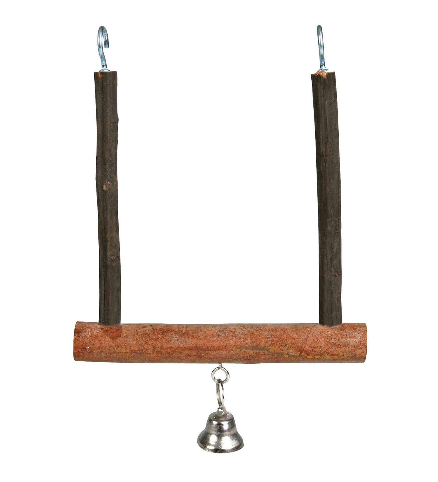 Trixie Natural Living Swinging Trapeze with Bell 15 x 12 centimetre Brown Large