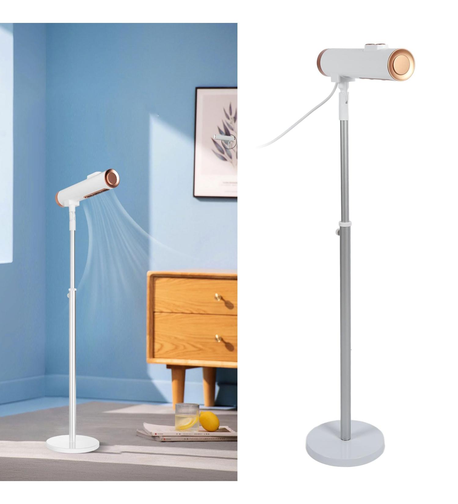 1600W Stand Up Hair Dryer Adjustable Height Negative Ions Frizz Control Quick Drying ABS Material White Gold for Home Use - Buy Online on GoSupps.com