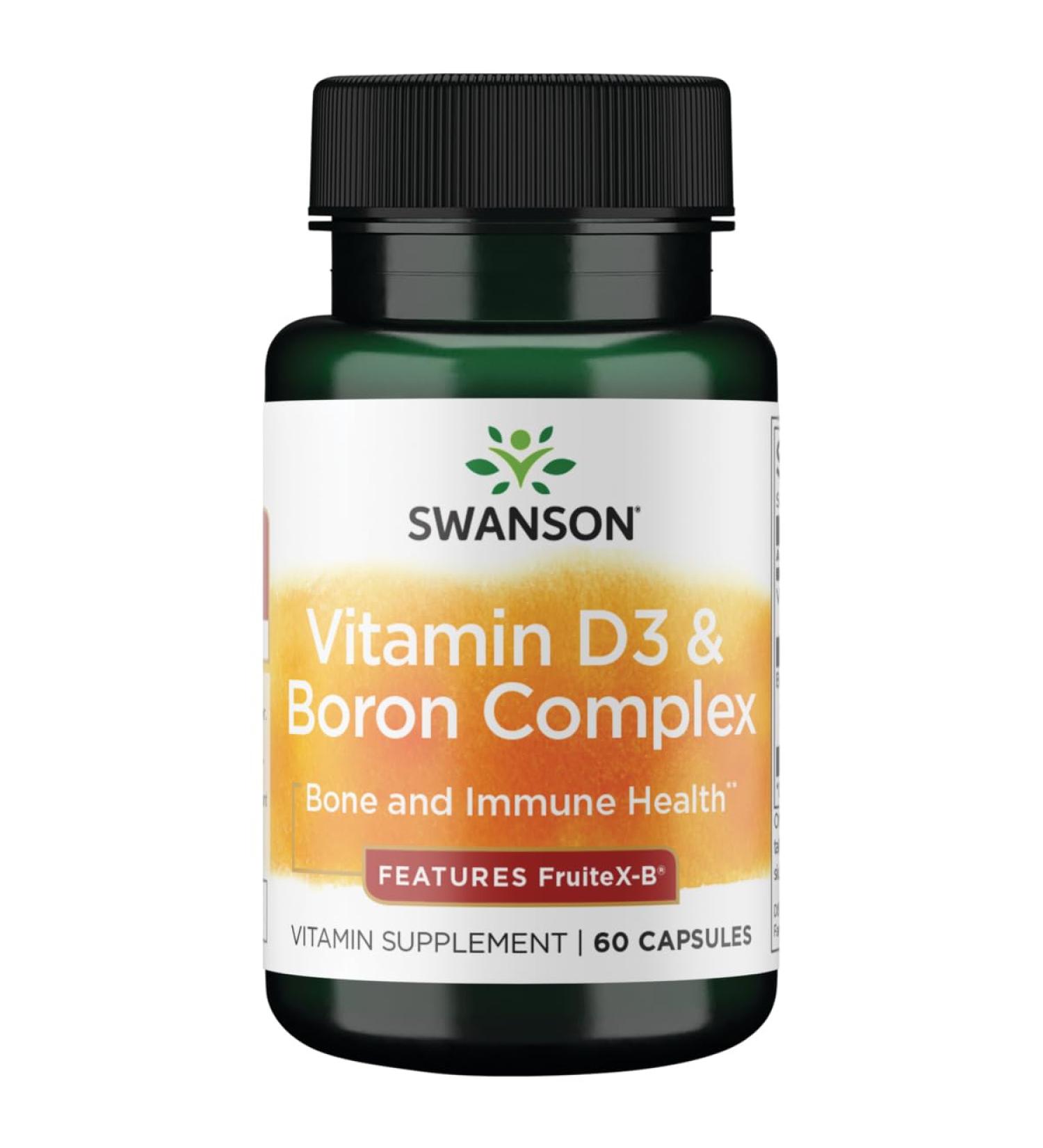 Swanson Vitamin D & Boron 60 Capsules