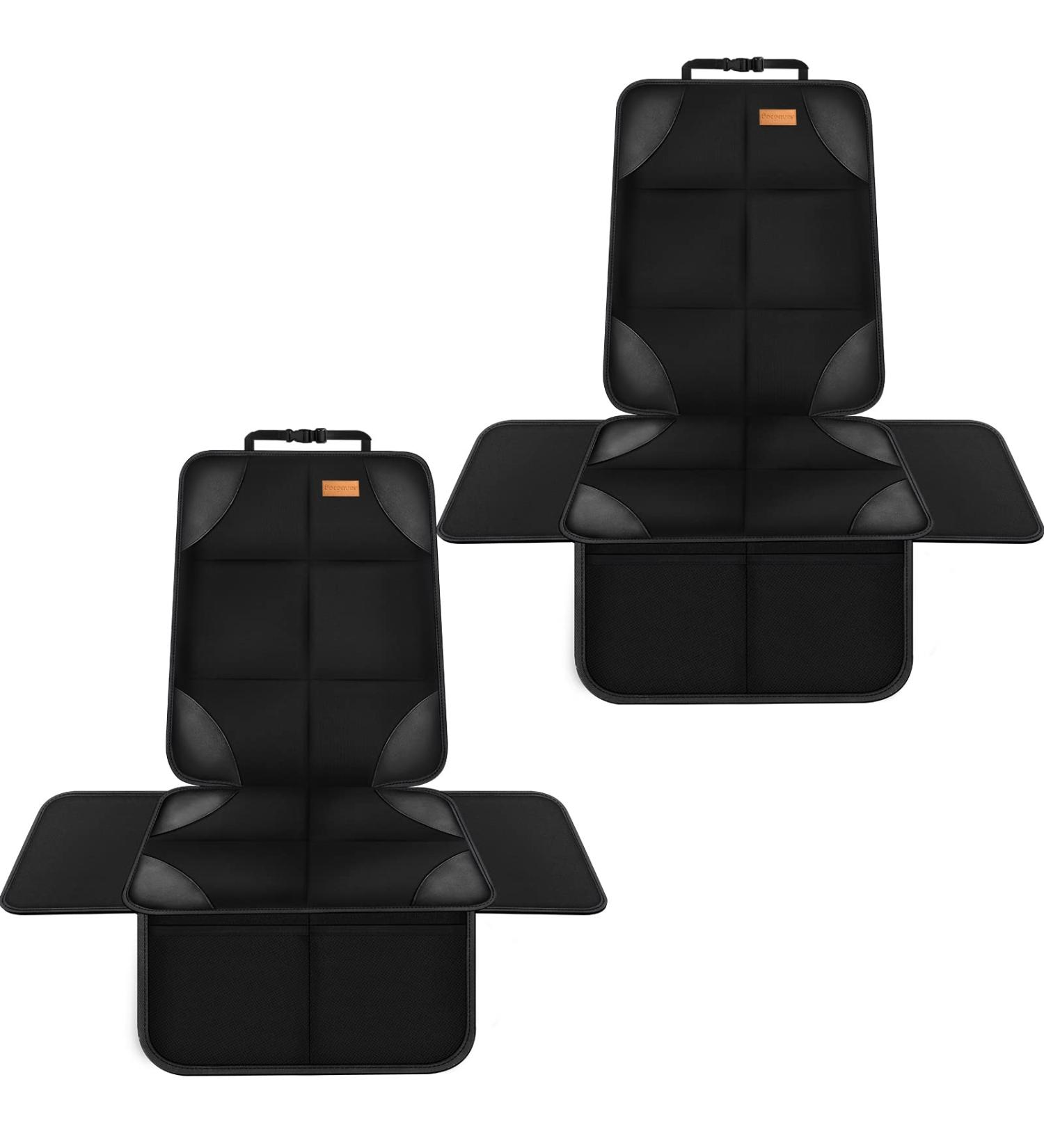 Bacgnyer Car Seat Protector | Thickest Padded 600D Fabric, Waterproof & Non-Slip | 2pcs Shiny Black | Child Seat Protection for Babies, Toddlers, Children - Buy Online on GoSupps.com