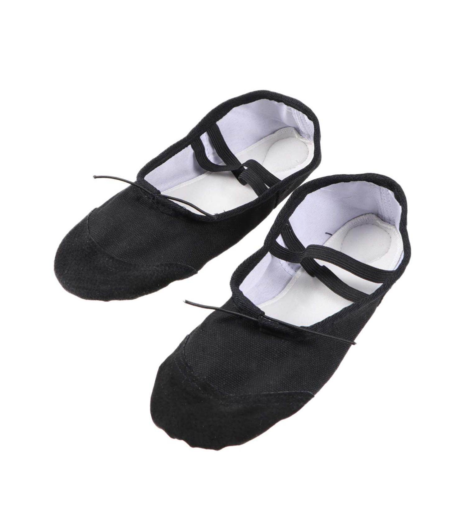 Healifty Women's Black Leather Ballet Flats - Size 43 | Full Sole Dance & Yoga Shoes - Buy Online on GoSupps.com
