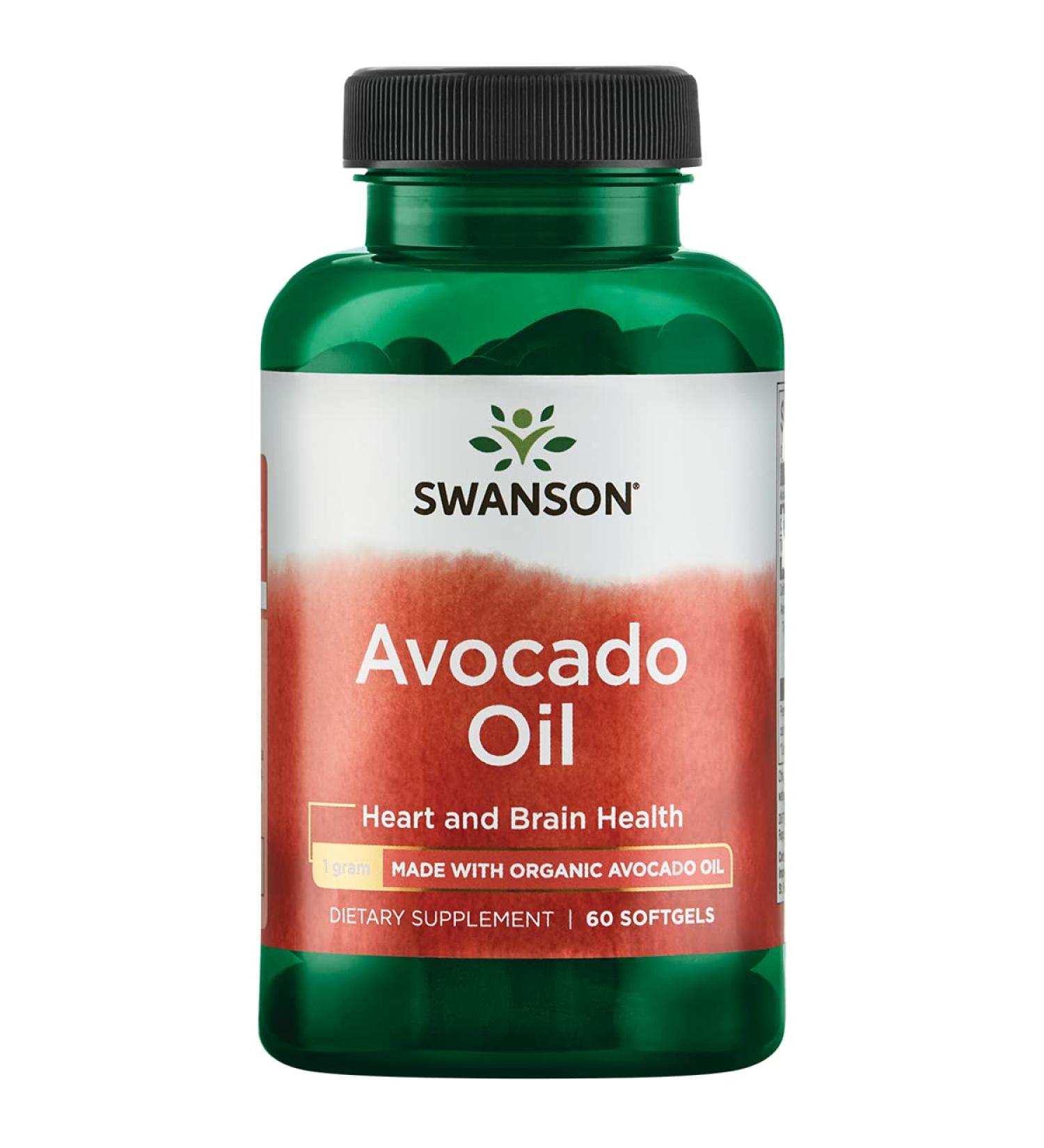 Swanson Avocado Oil Softgels - Organic Supplement for Healthy Cholesterol, Skin & Joint Support - 60 Softgels, 1g Each - Buy Online on GoSupps.com