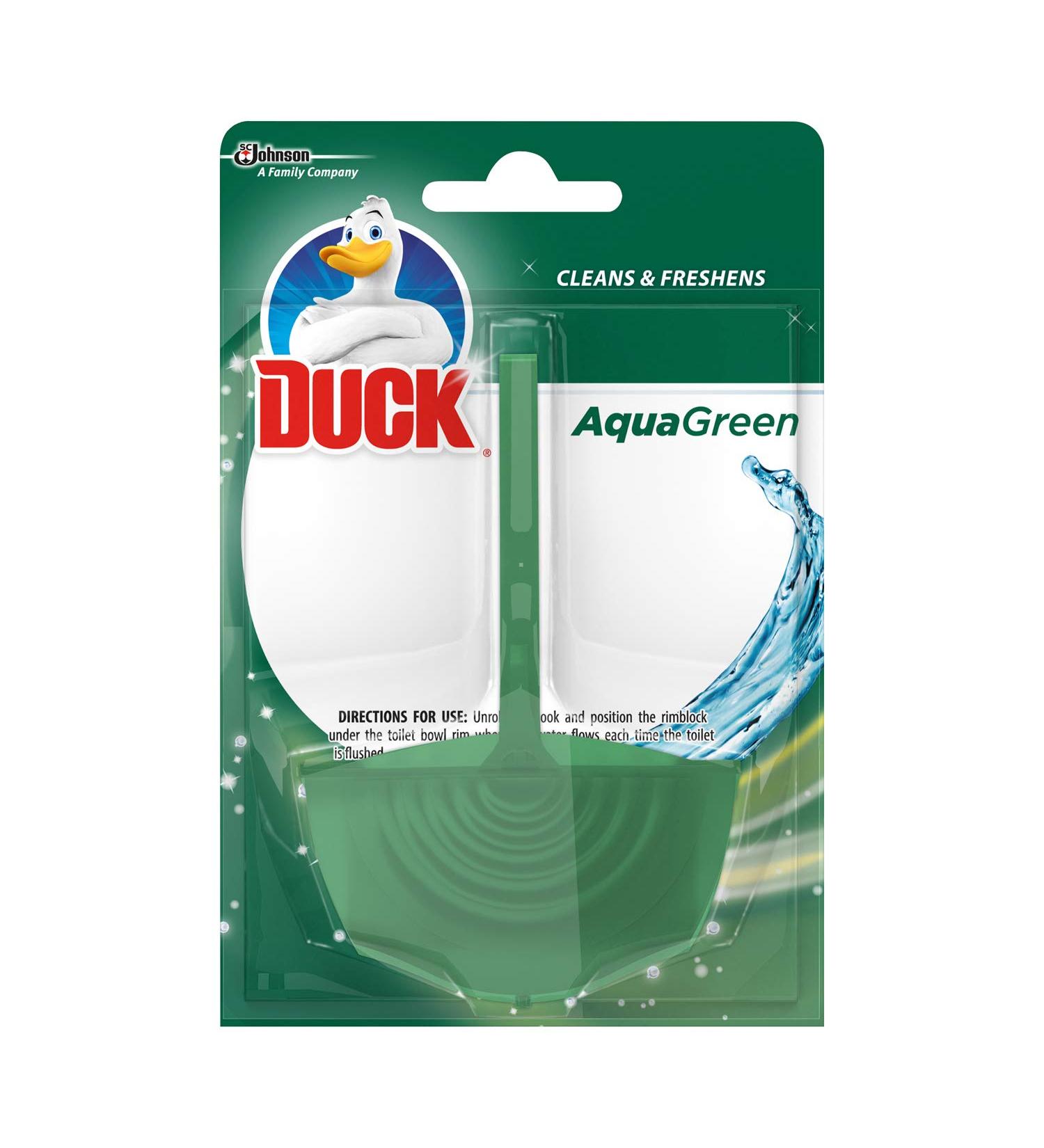 Duck Toilet Rimblock Holder Toilet Cleaner Aqua Green 40 g