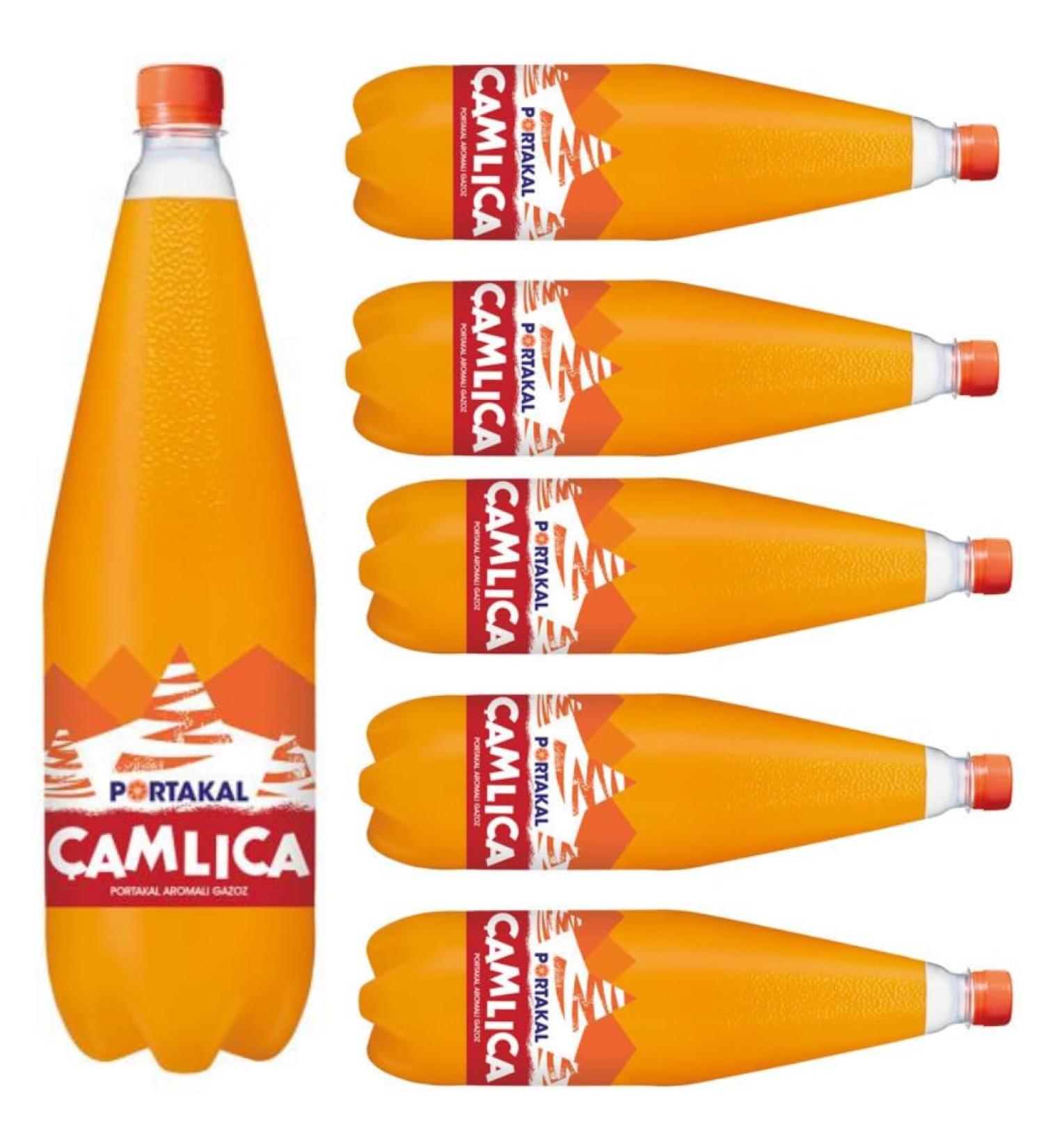 Camlica Gazoz Orange Lemonade for Carbonated and Soft Drinks (with Deposit) 1500 ml with Pufai Grocery (Pack of 6) - Buy Online on GoSupps.com