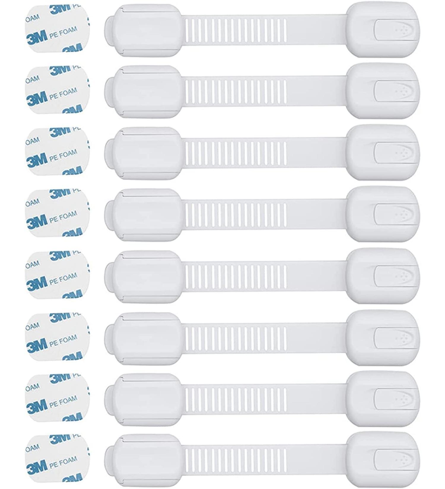 8 Pack Child Proof Baby Safety Locks For Cabinet Locks Extra 3M Adhesive No Screws For Drawers Cupboard DoorsBaby Proof Home Drawer Cabinets Oven Toilet Seat - Buy Online on GoSupps.com