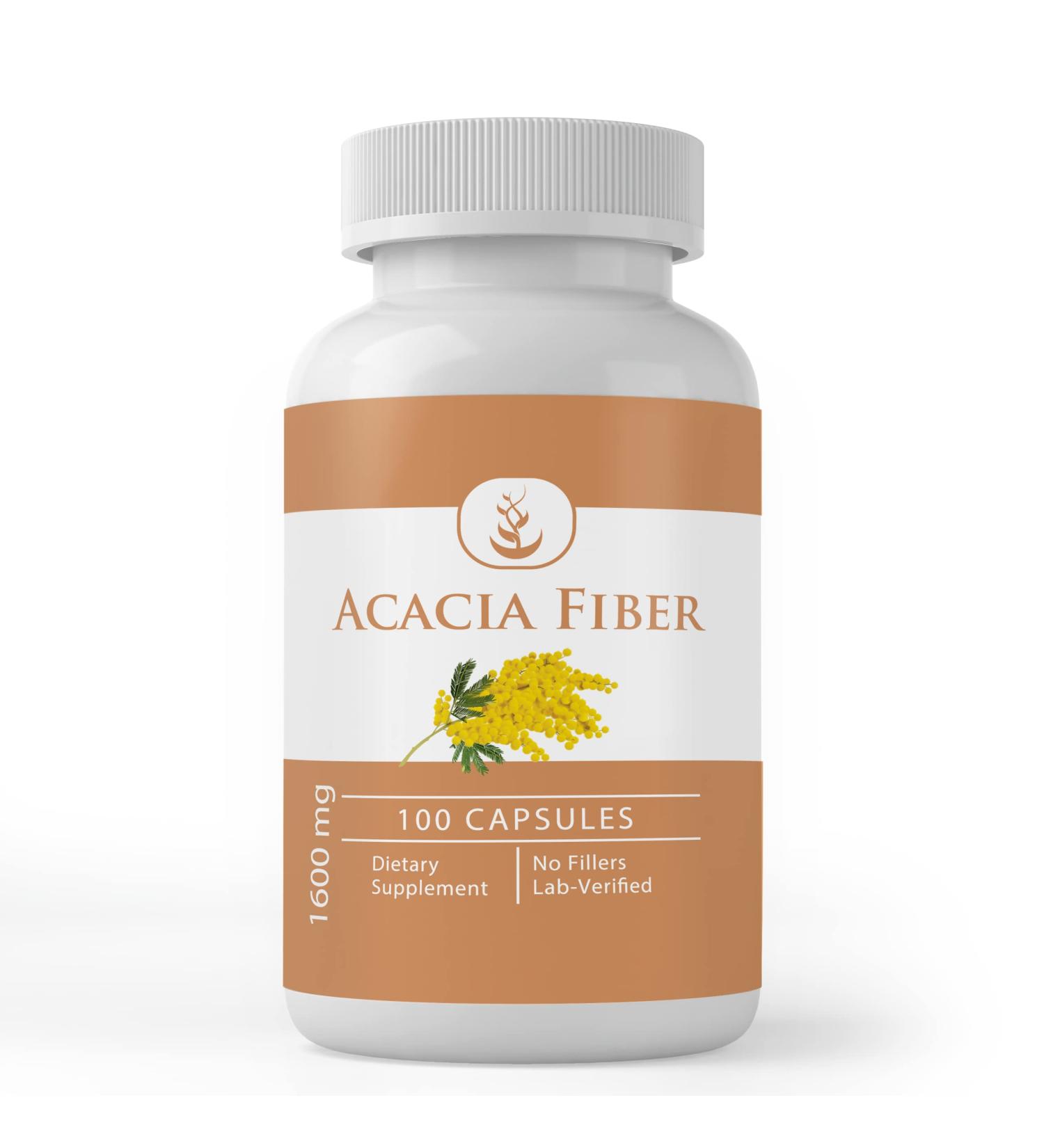 Acacia Fiber Capsules (100 ct) - Pure Ingredients, No Additives, Lab Verified - Buy Online on GoSupps.com