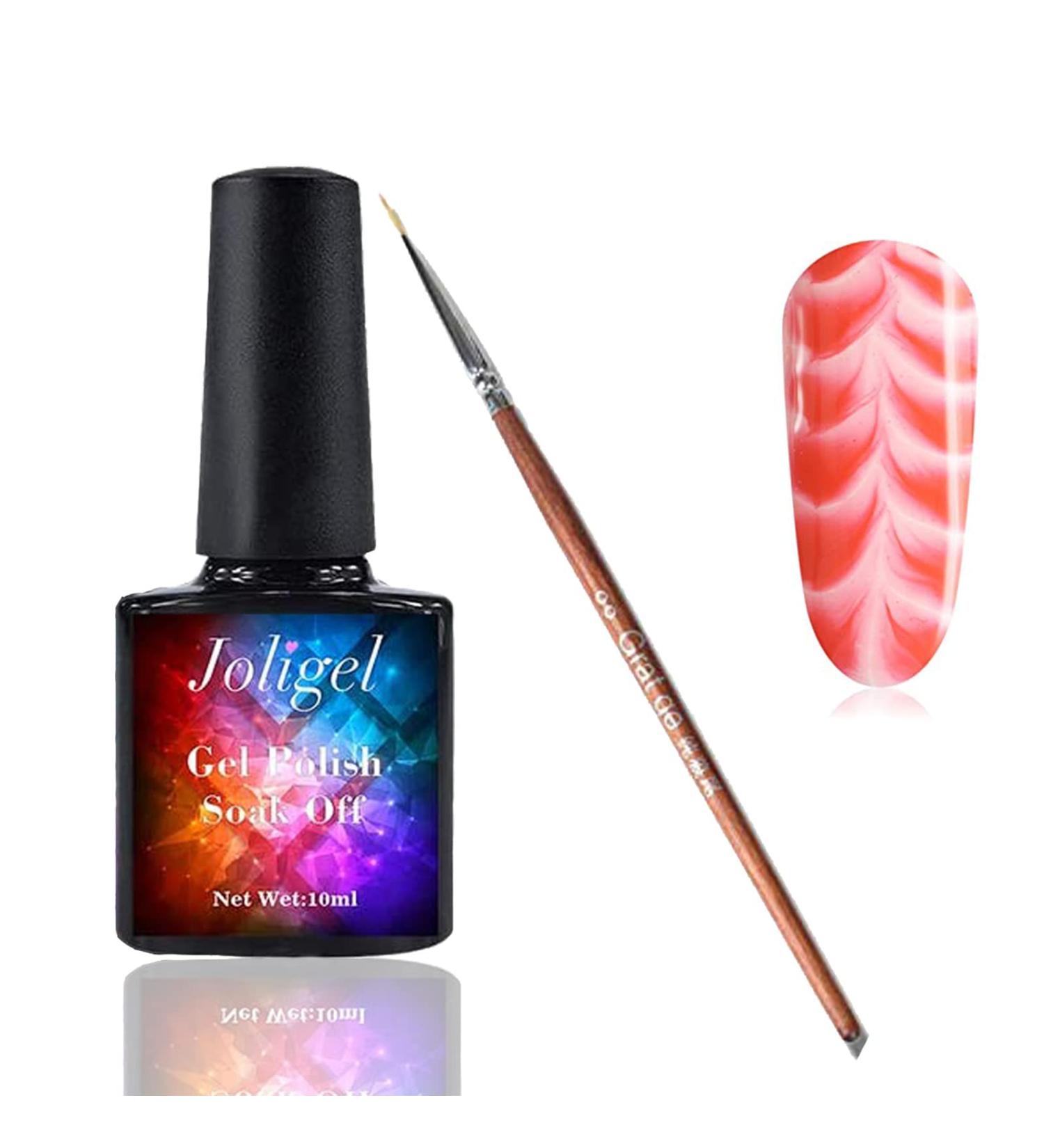 Joligel Blooming Gel Kit with Brush & Liner Pen | Marbling & Watercolor Effect Nail Art - 10ml UV LED Nail Polish - Buy Online on GoSupps.com