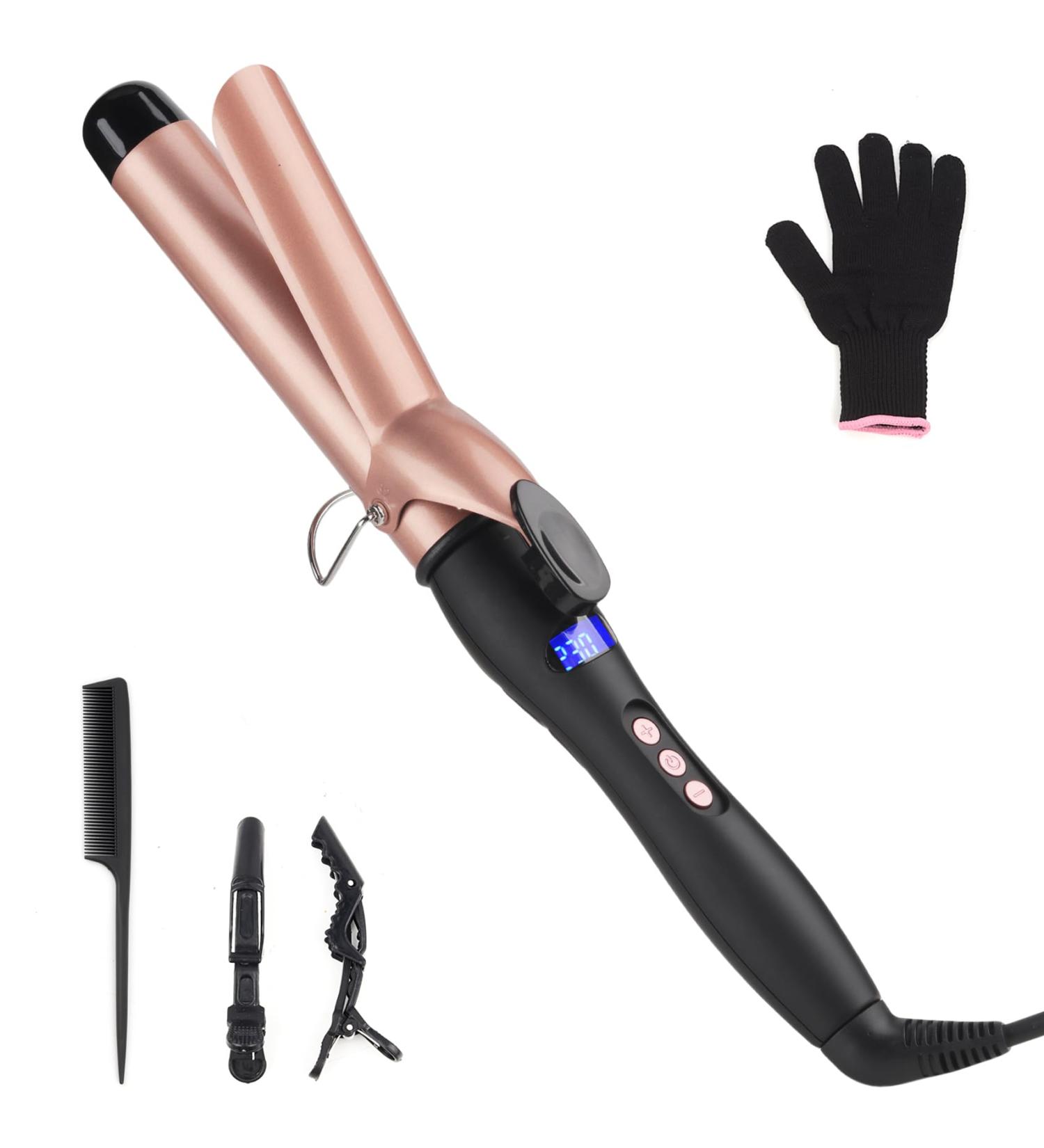 Professional 32mm Hair Curling Wand - Adjustable Temp Dual Voltage Auto Shut-Off for Perfect Big Curls - Buy Online on GoSupps.com