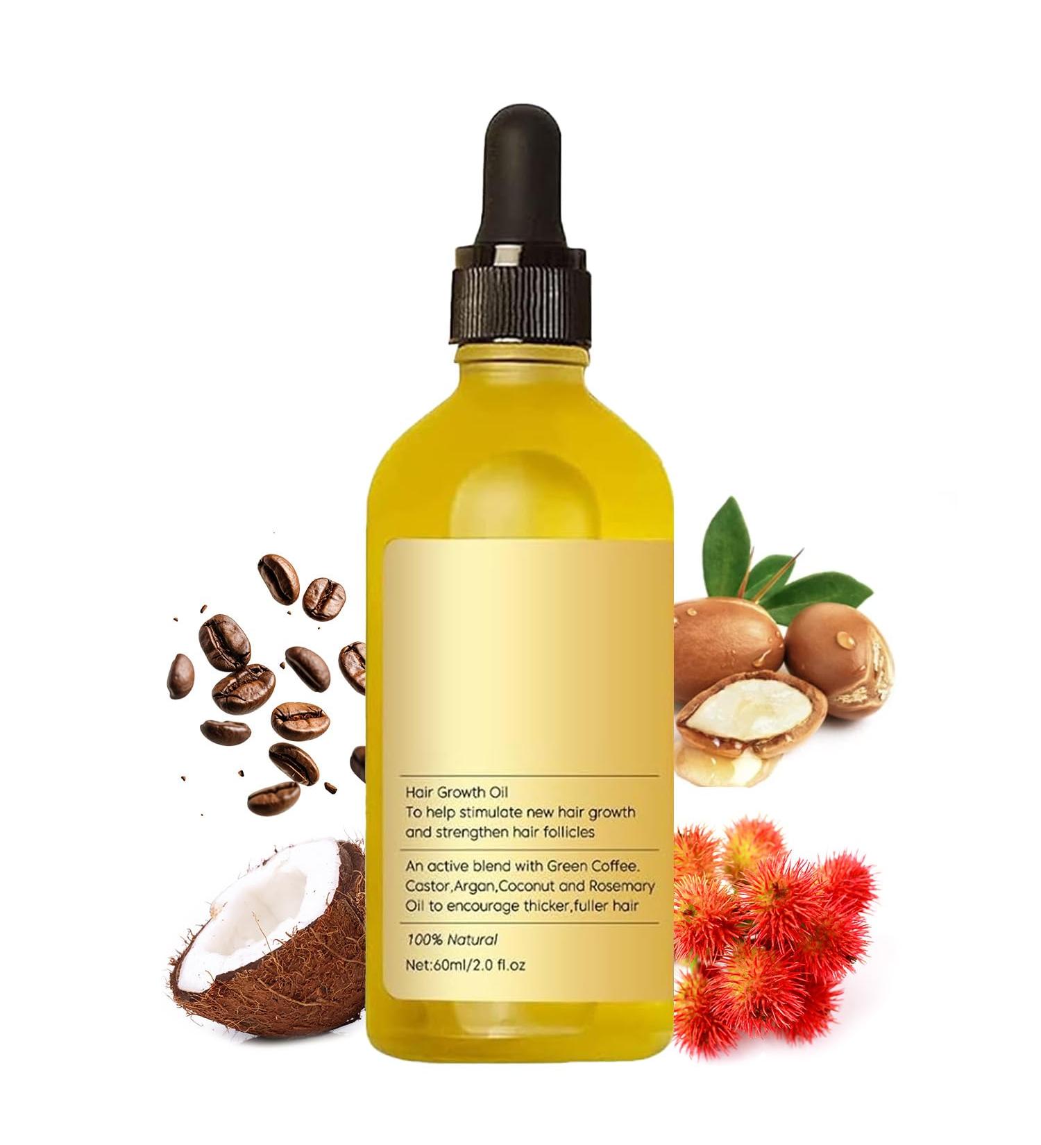 Hair Growth Oil Revitalize Strengthen and Stimulate Hair Growth Natural Hair Growth Oil with Natural Ingredients Rosemary Oil Argan Oil Coffee Oil Castor Oil Yellow