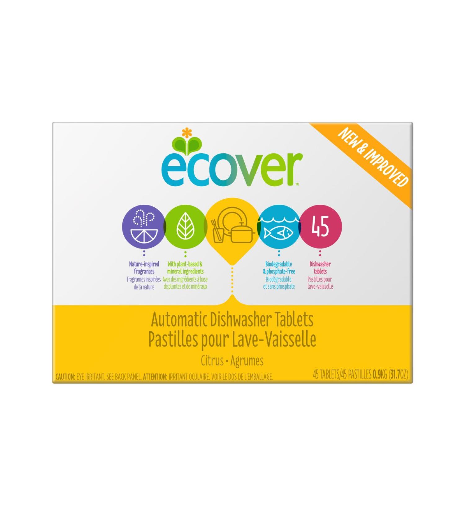 Ecover Automatic Dishwasher Soap Tablets - Citrus Scent, 45 Count | Eco-Friendly Cleaning - Buy Online on GoSupps.com