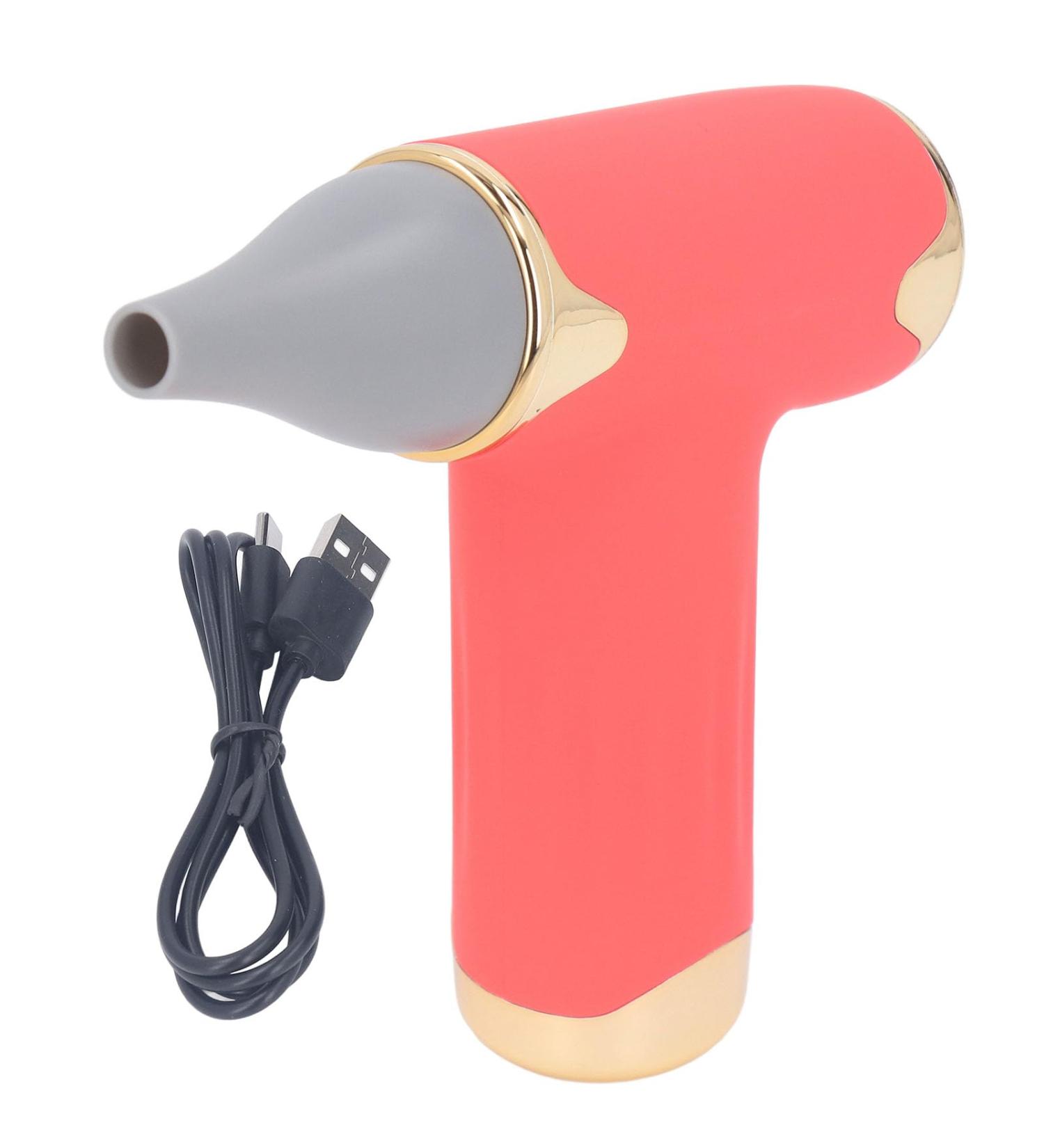 Alomejor Mini Fan: Portable Bladeless Hair Dryer for Pets | 4 Wind Levels 1100mAh Battery - Ideal for Cats & Dogs (Red - Buy Online on GoSupps.com