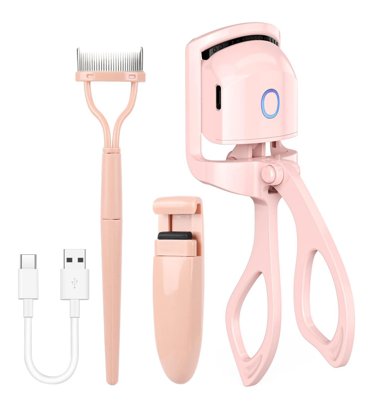 Zupora Heated Eyelash Curler - Electric Handheld Curler for All Eye Shapes | 2 Heating Modes Rechargeable Long-Lasting Curl & Lash Comb - Pink - Buy Online on GoSupps.com