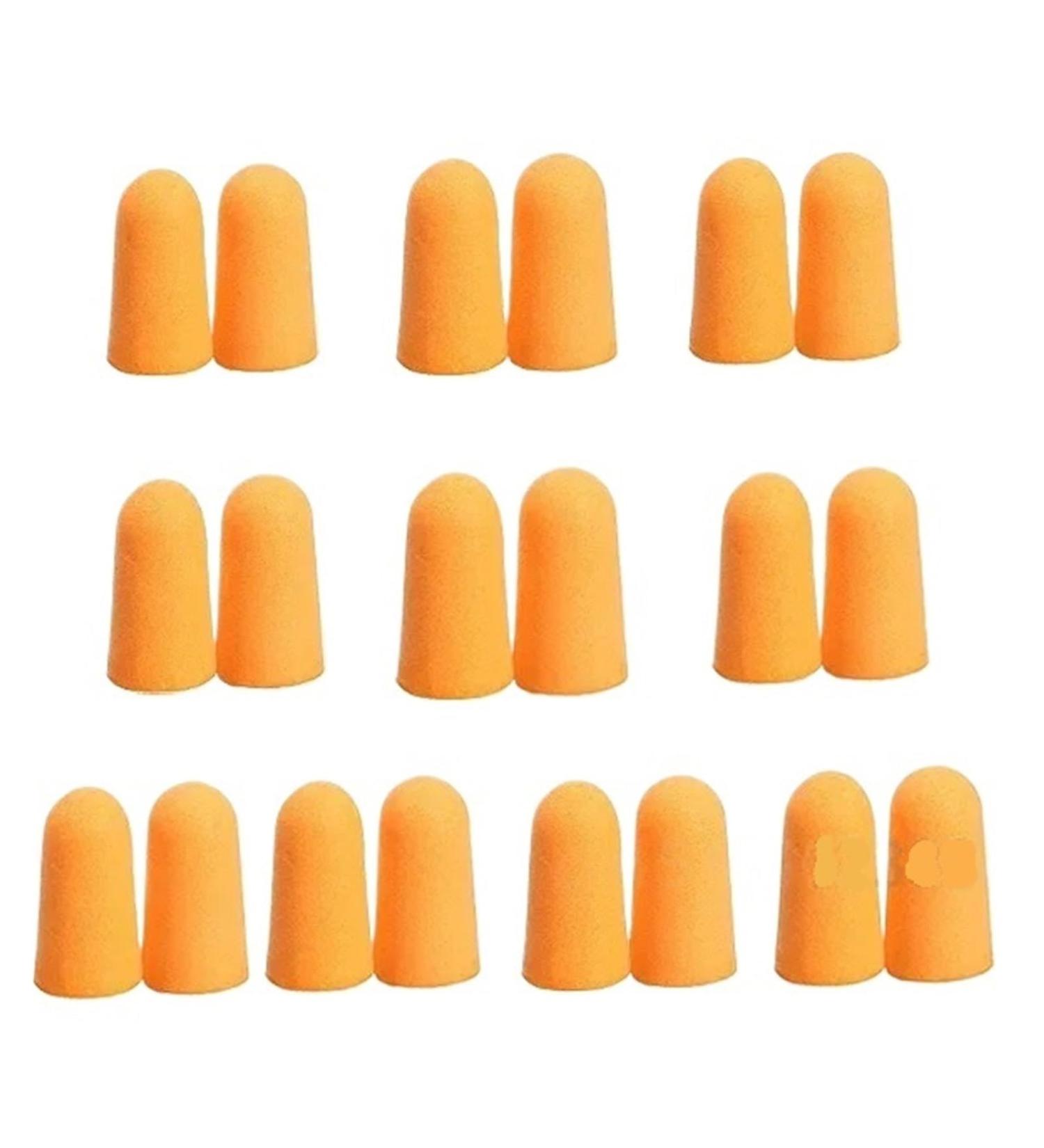 10 Pairs Soft Orange Foam Ear Plugs | Tapered Noise Reduction for Travel & Sleep | Ideal for Noise Prevention - Buy Online on GoSupps.com