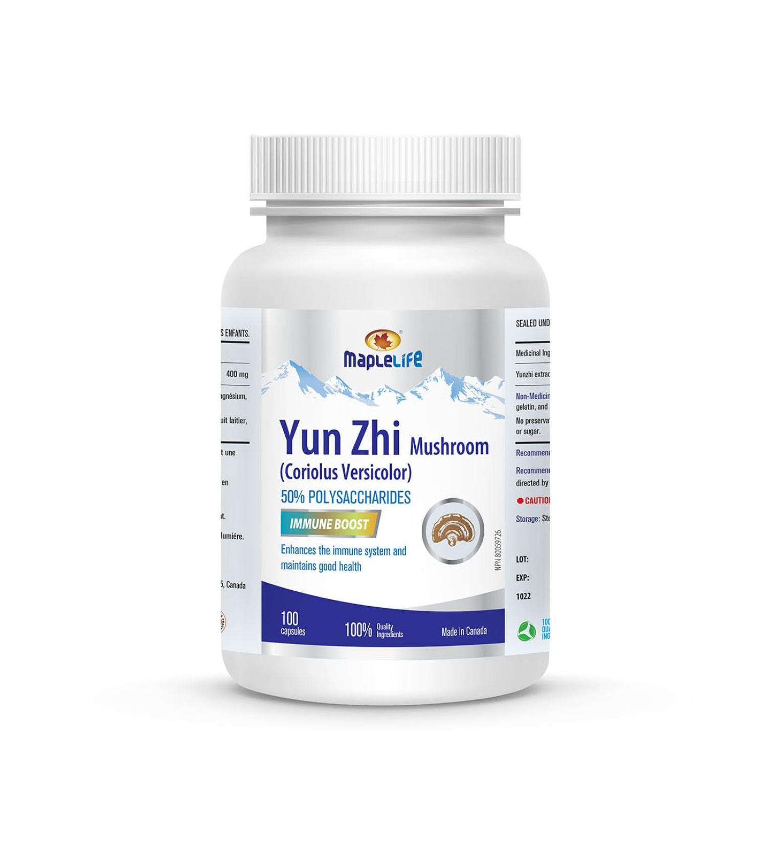 Yunzhi Mushroom 400mg for immune system - 100 Capsules - Buy Online on GoSupps.com