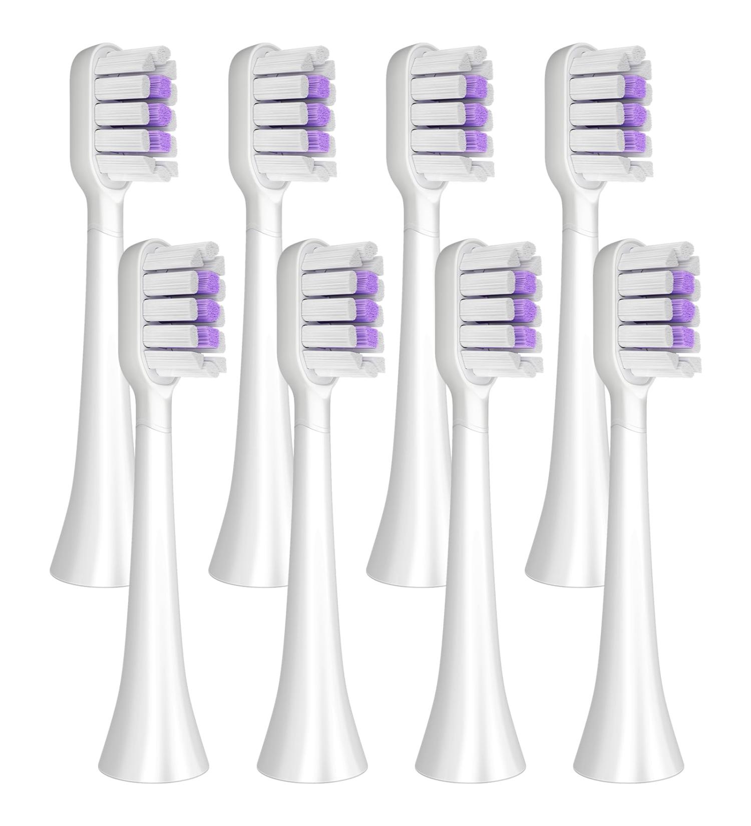 Toothbrush Heads 6 Count Replacement Toothbrush Heads for Adults Compatible with HOSOKA Electric Toothbrush (Crescent-Shaped White)
