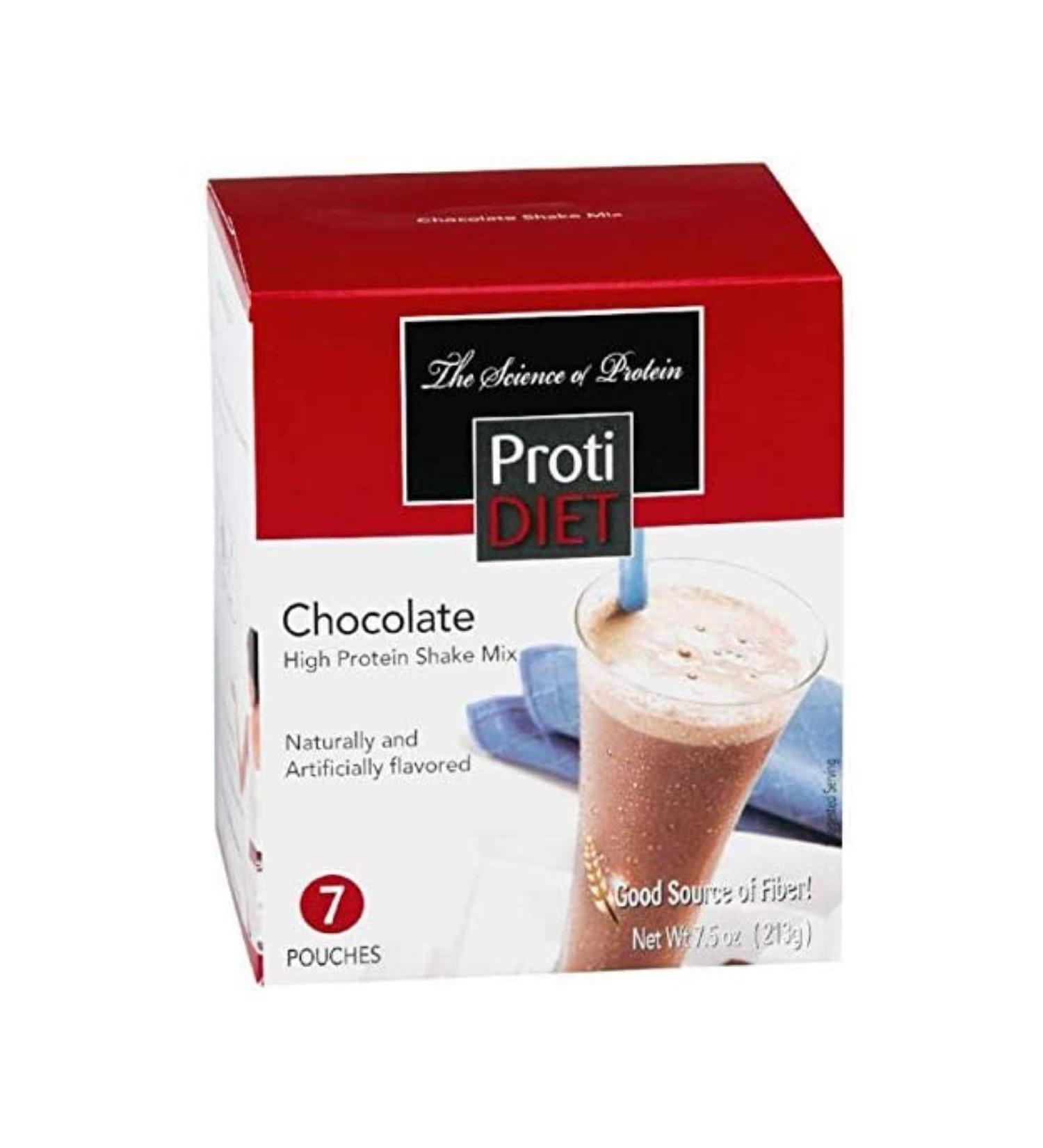 ProtiDiet Chocolate Shake for Weight Loss | High Protein (15 Grams) 7 Pouches 7.5 oz - Buy Online on GoSupps.com