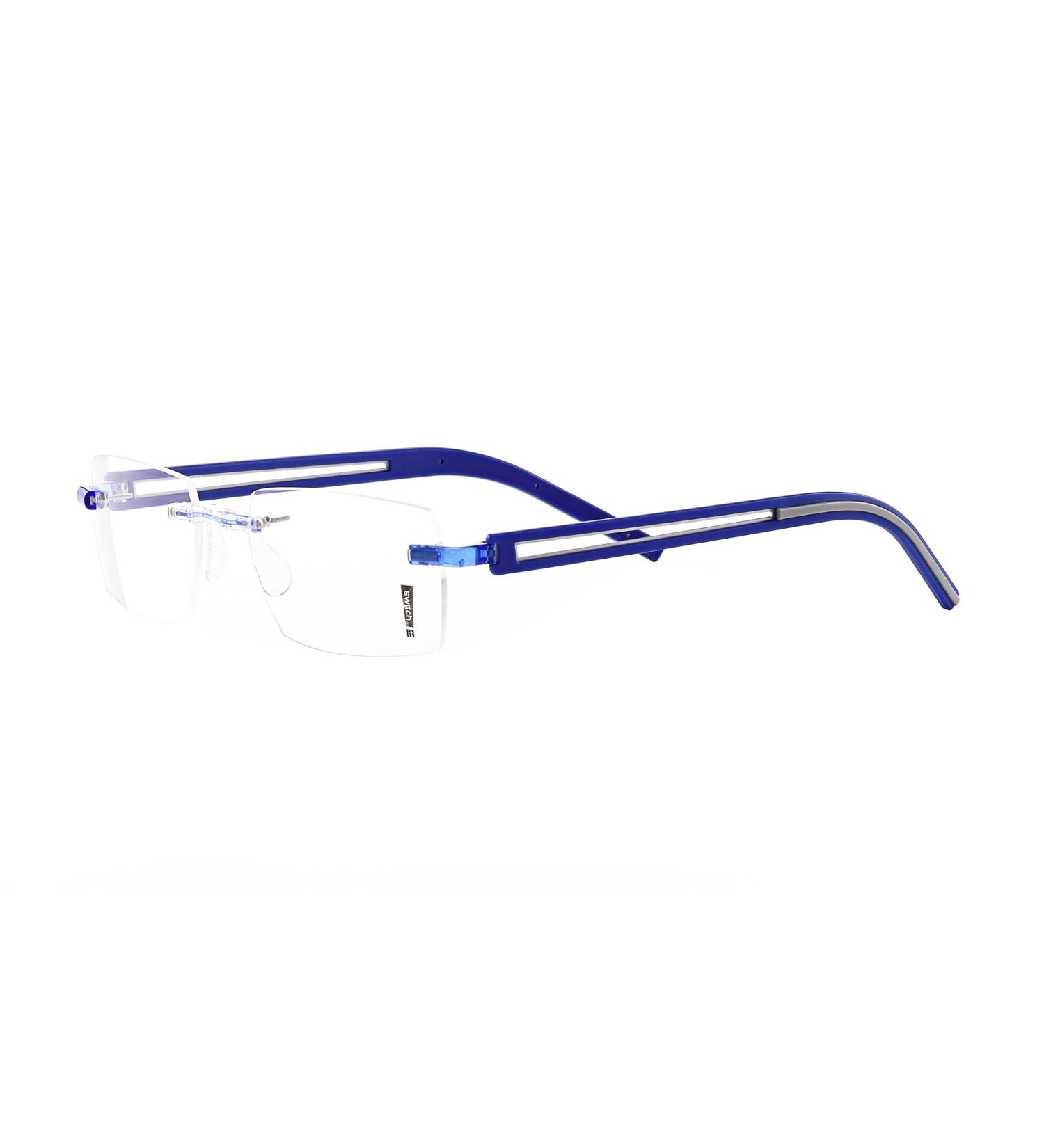 Switch it! Set of interchangeable temples stainless steel rubberized with stripes Combi 772 palladium-blue-grey