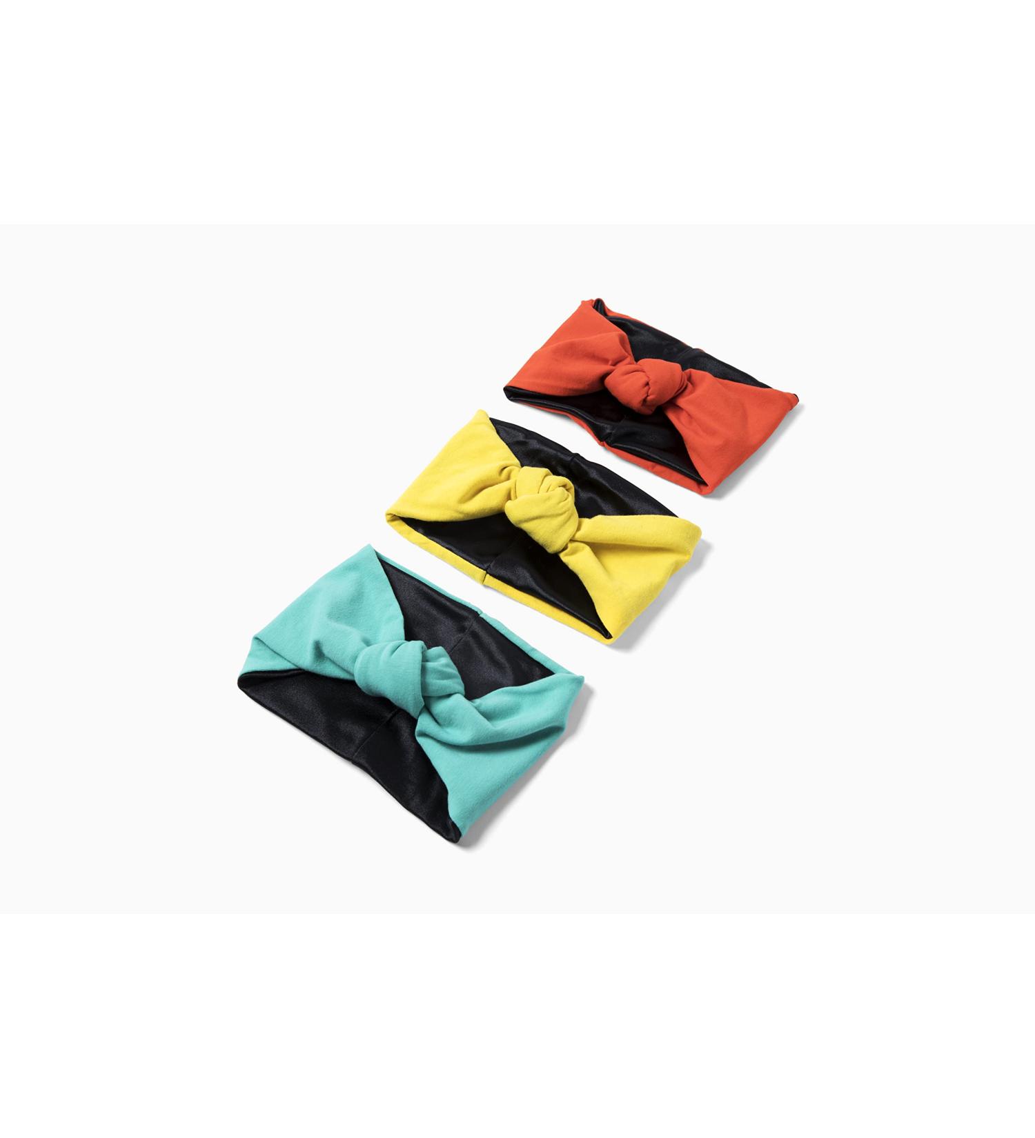 Dunslit 3-Pack Top Knot Headbands - Yellow, Orange, Blue - Women's Stretch Head Wraps with Satin Lining - Buy Online on GoSupps.com