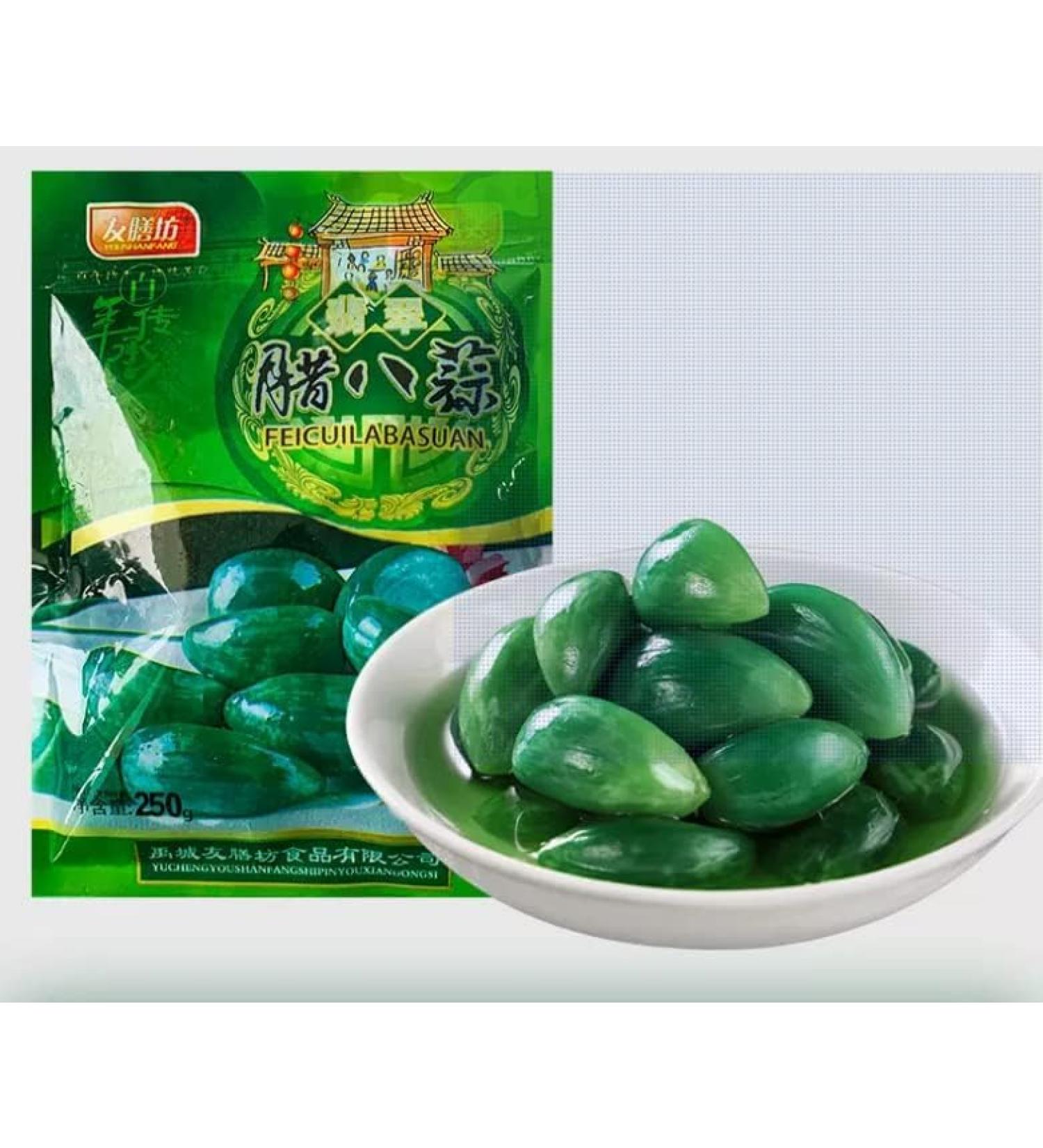 LABA Garlic Jade Garlic Fresh Green Garlic Pickled Vegetable Pickled with Vinegar Pickled Garlic Sweet and Sour Garlic Hot and Sour Garlic (Small 250g 1 Bag) Small 250g 1 bag - Buy Online on GoSupps.com