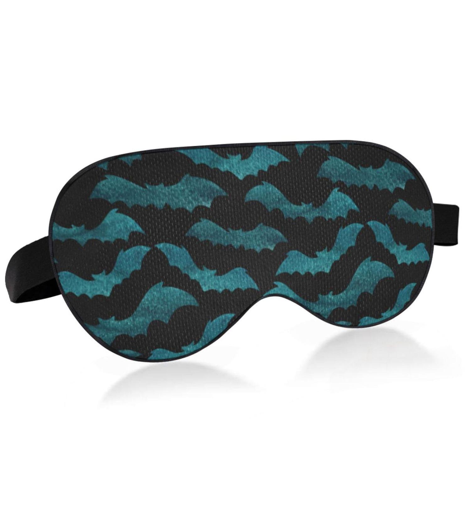 Blue Green Bats Eye Mask - Funny Sleep Mask | Light Blocking Adjustable Soft Eye Cover for Travel & Naps | Perfect for Men & Women - Buy Online on GoSupps.com