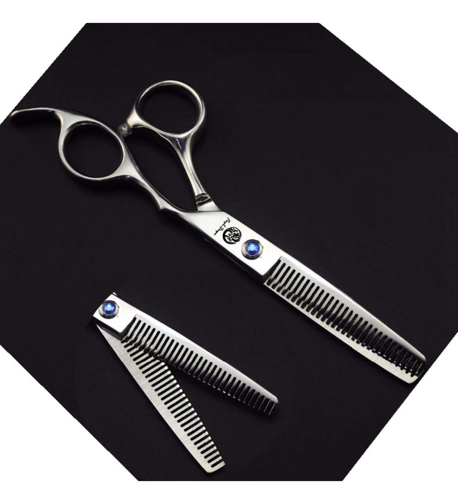 Purple Dragon 6.0 inch Sliver Salon Hair Thinning Scissors with Bag- Perfect for Professional Hairdresser (Double-sided Tooth) - Buy Online on GoSupps.com