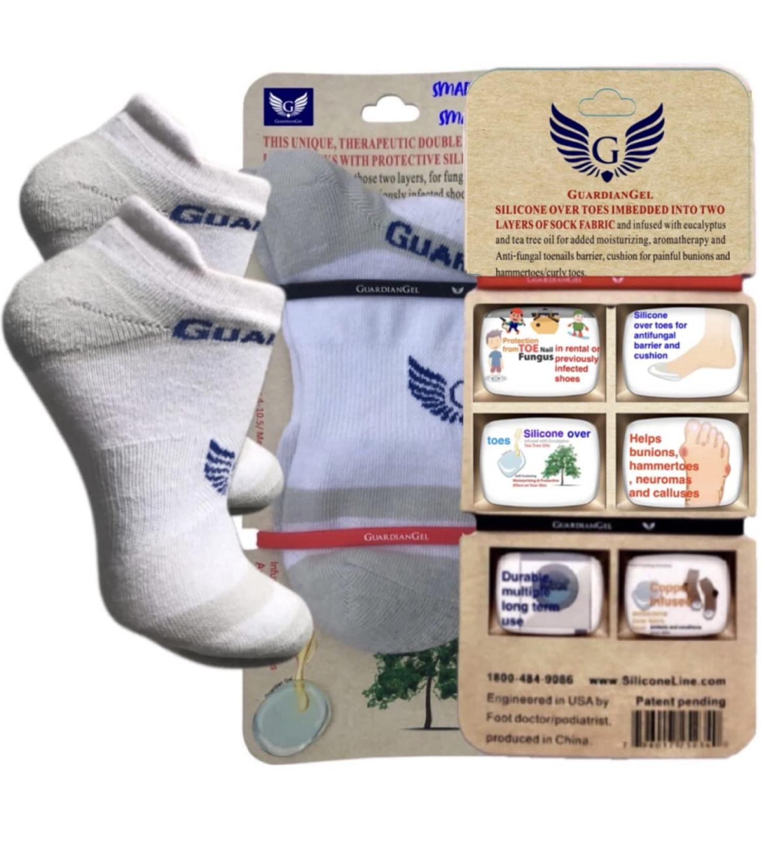 GUARDIANGEL Diabetic Neuropathy Socks for Men | Silicone Cushioned Toes, Arch Compression, Bunion Guard | Prevent Swelling/Ulcers | Podiatrist Recommended | Size 9-14 - Buy Online on GoSupps.com