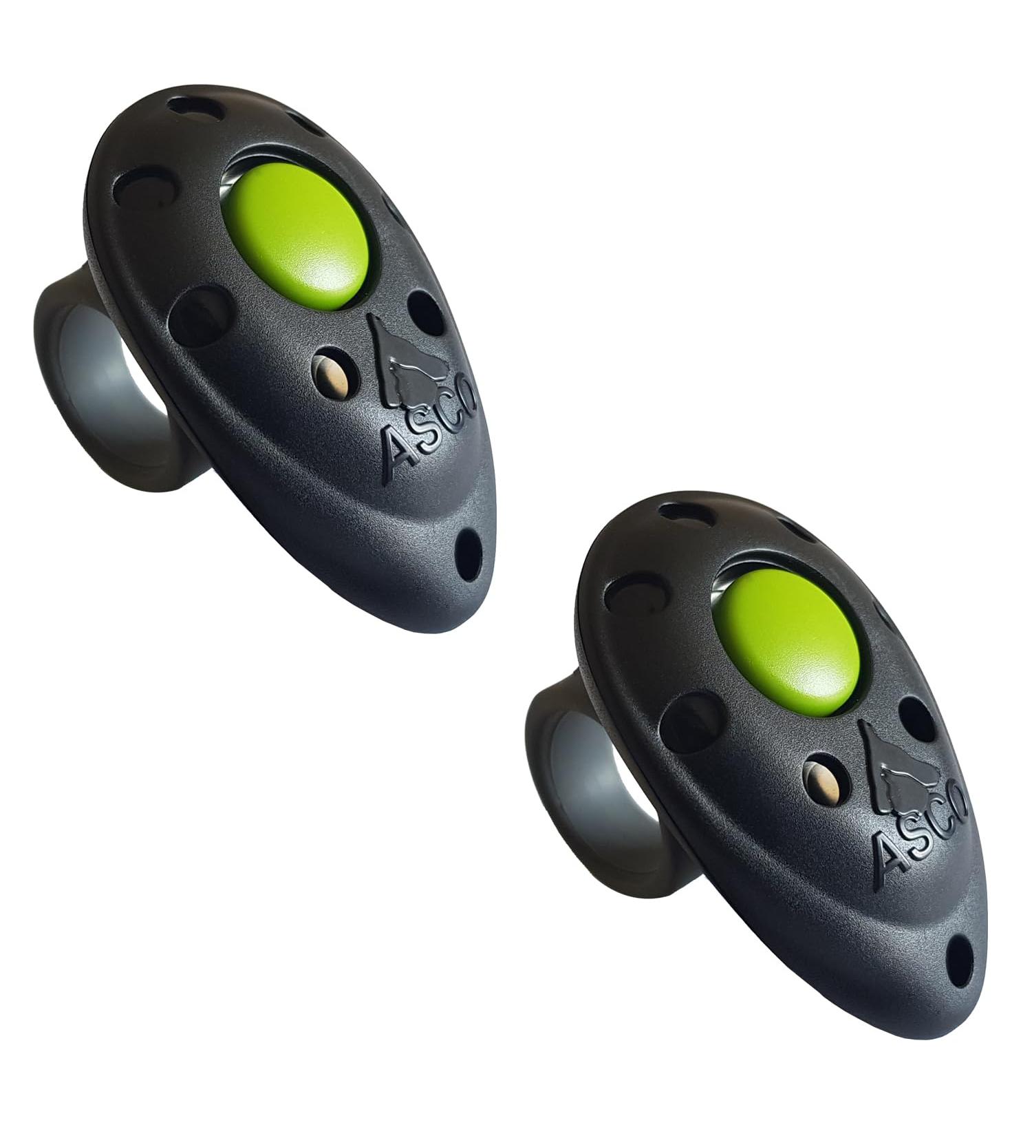 Asco 2x Premium Clicker for Dog Cat & Horse Training - Professional Finger Clickers - Black AC01F - 2 Pack - Buy Online on GoSupps.com