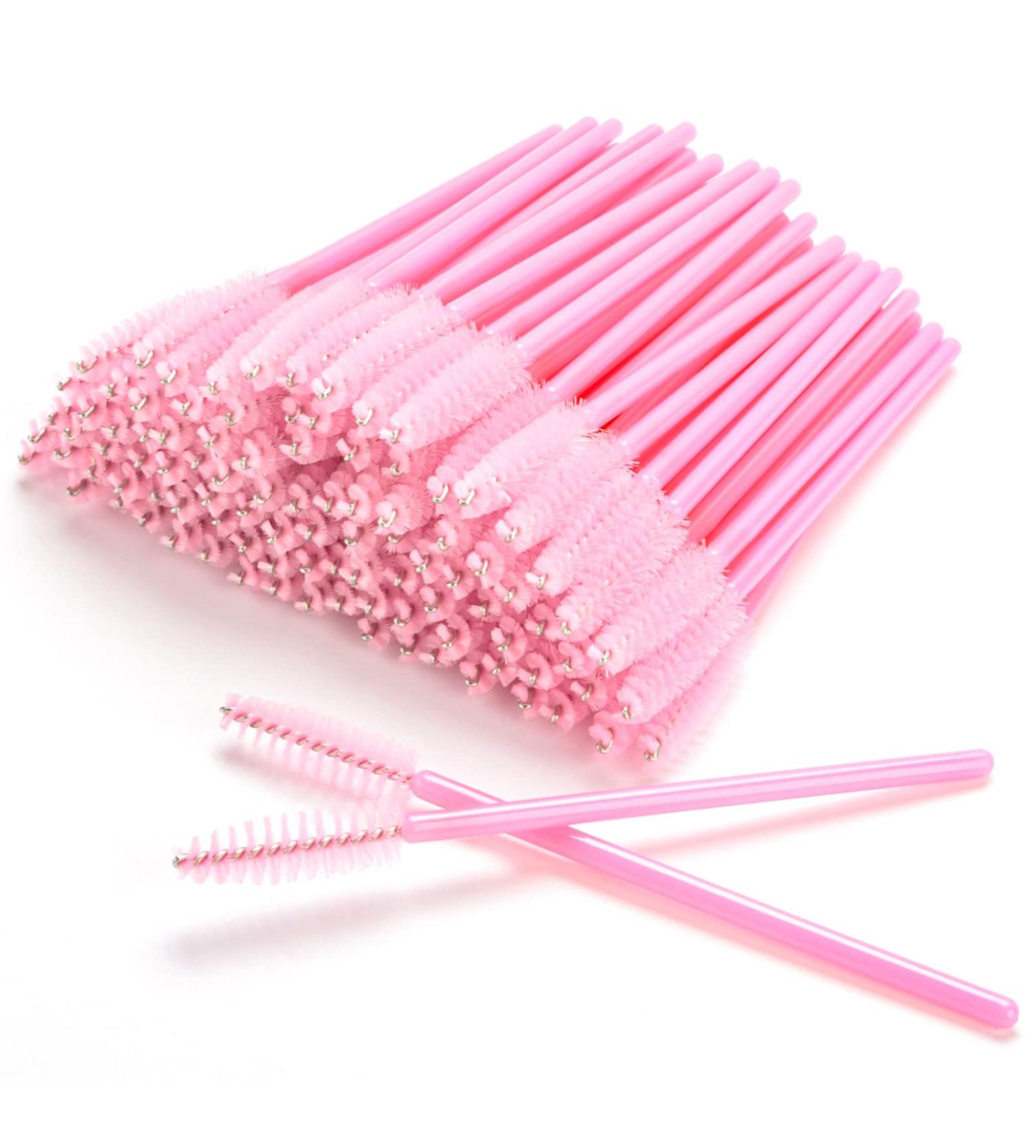 AIBAOBAO 100pcs Pink Crystal Disposable Mascara Wands - Eyelash & Eyebrow Brush Set for Makeup Tools - Buy Online on GoSupps.com