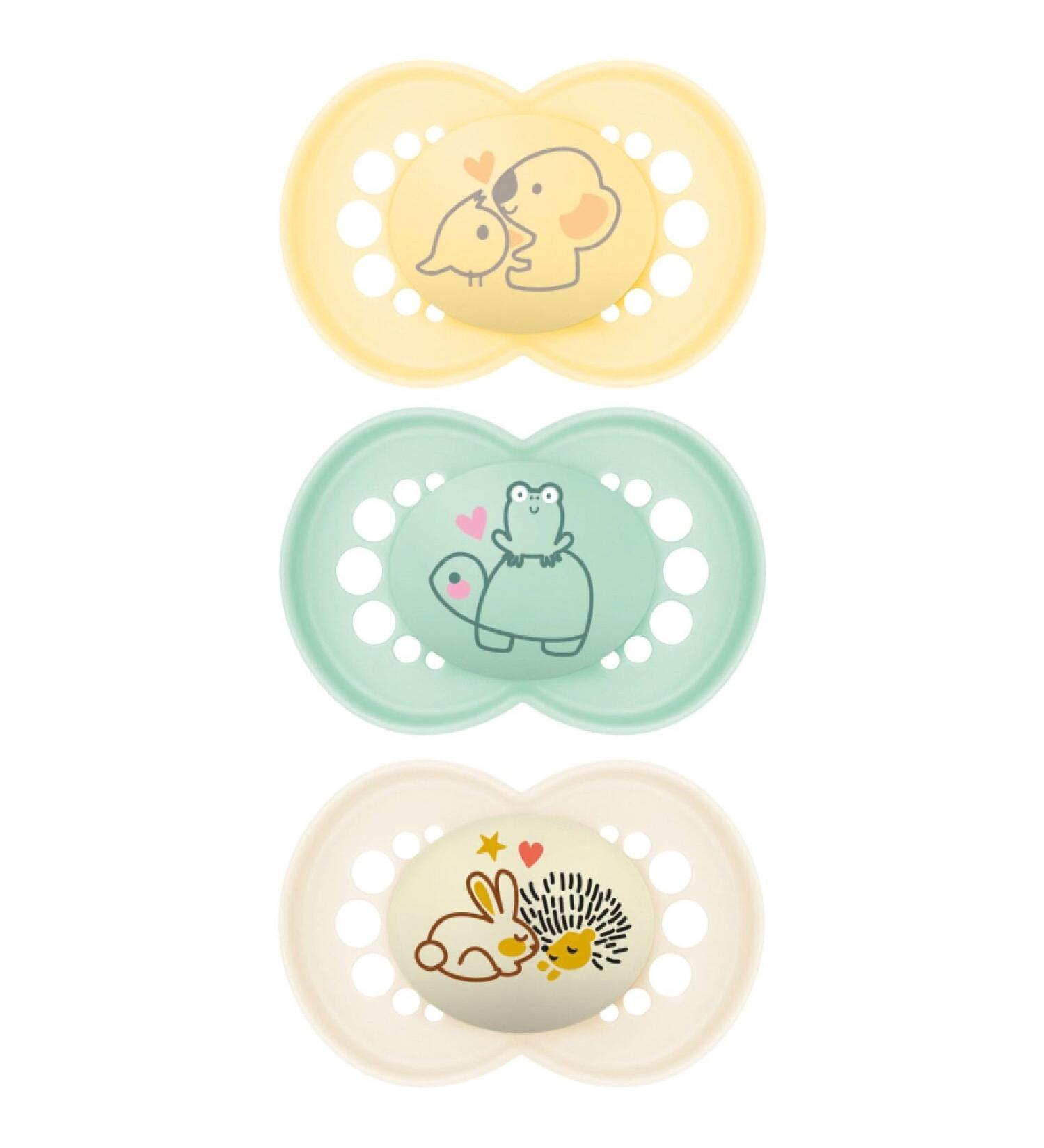 Buy MAM Original Pacifier (Beige 18+ Months) - 3 Pack with Random Color Selection | Symmetrical & Anatomical Silicone Teat | International Shipping Available - Buy Online on GoSupps.com