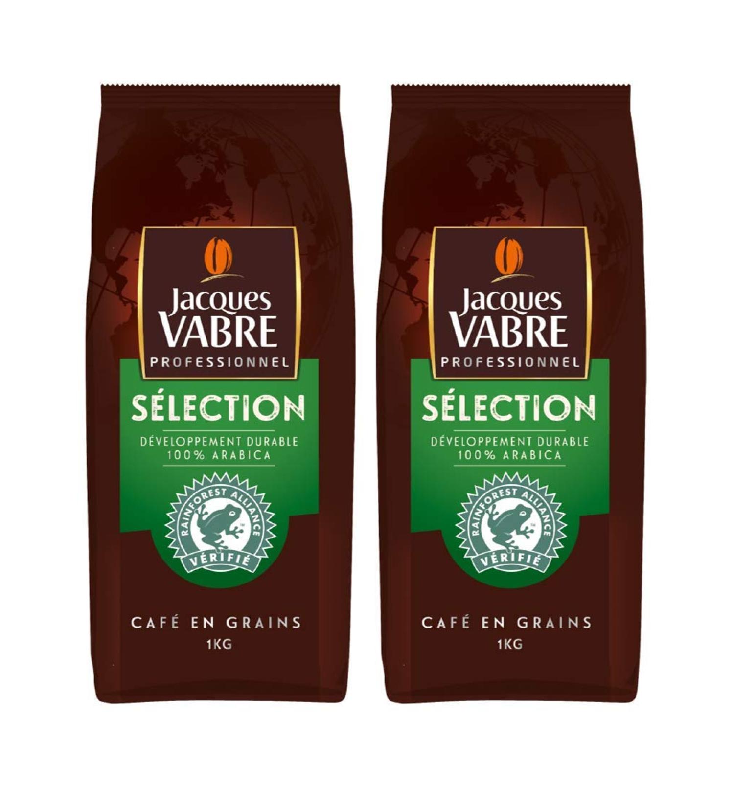 Jacques Vabre Professional 1Kg of Authentic Rainforest Certified Coffee Beans Intensity 6 100% Arabica - Buy Online on GoSupps.com