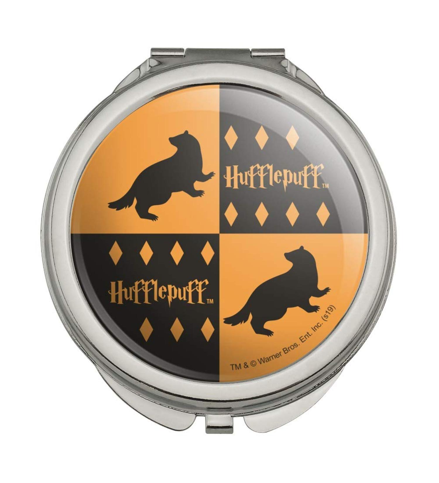 Harry Potter Hufflepuff Pattern Travel Purse Handbag Makeup Mirror by GRAPHICS & MORE - Buy Online on GoSupps.com